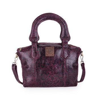 Abelardo Deluxity Wine Snake Print Top-Handle Bag ABELARDO DE MODA