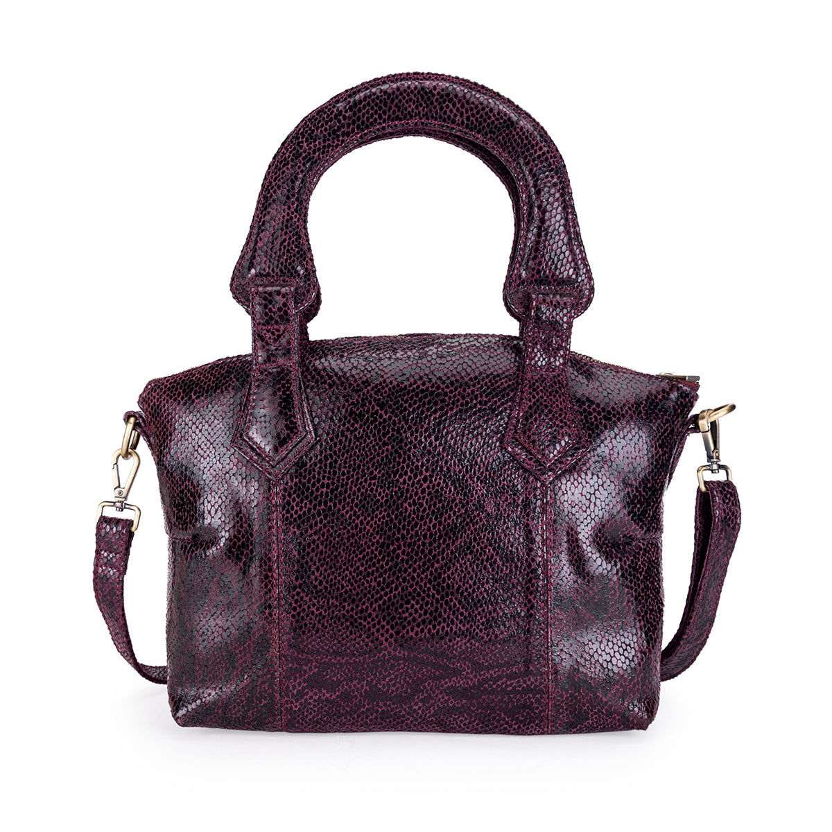 Abelardo Deluxity Wine Snake Print Top-Handle Bag ABELARDO DE MODA