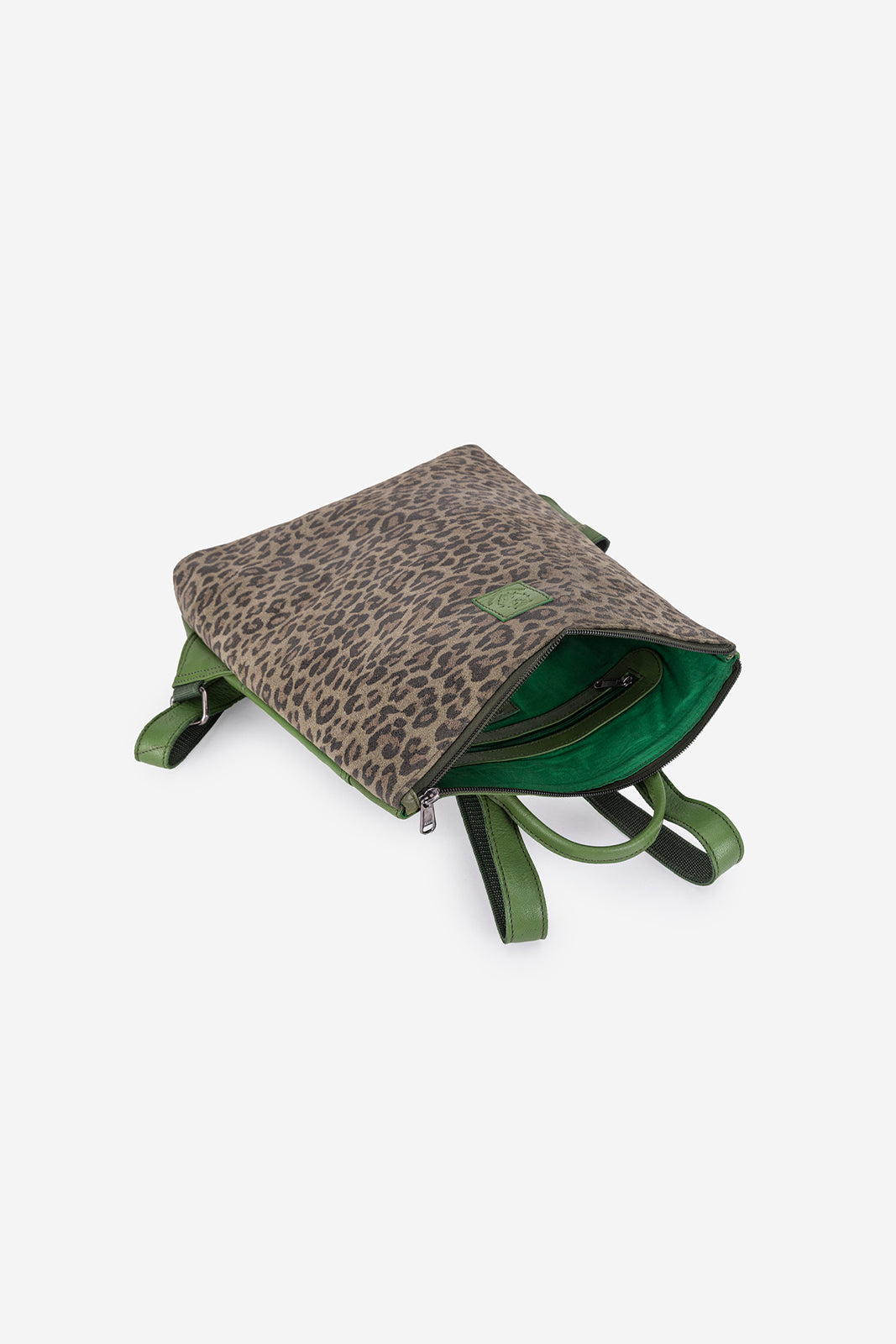 Ithaca Olive Leather Backpack Abelardo de moda