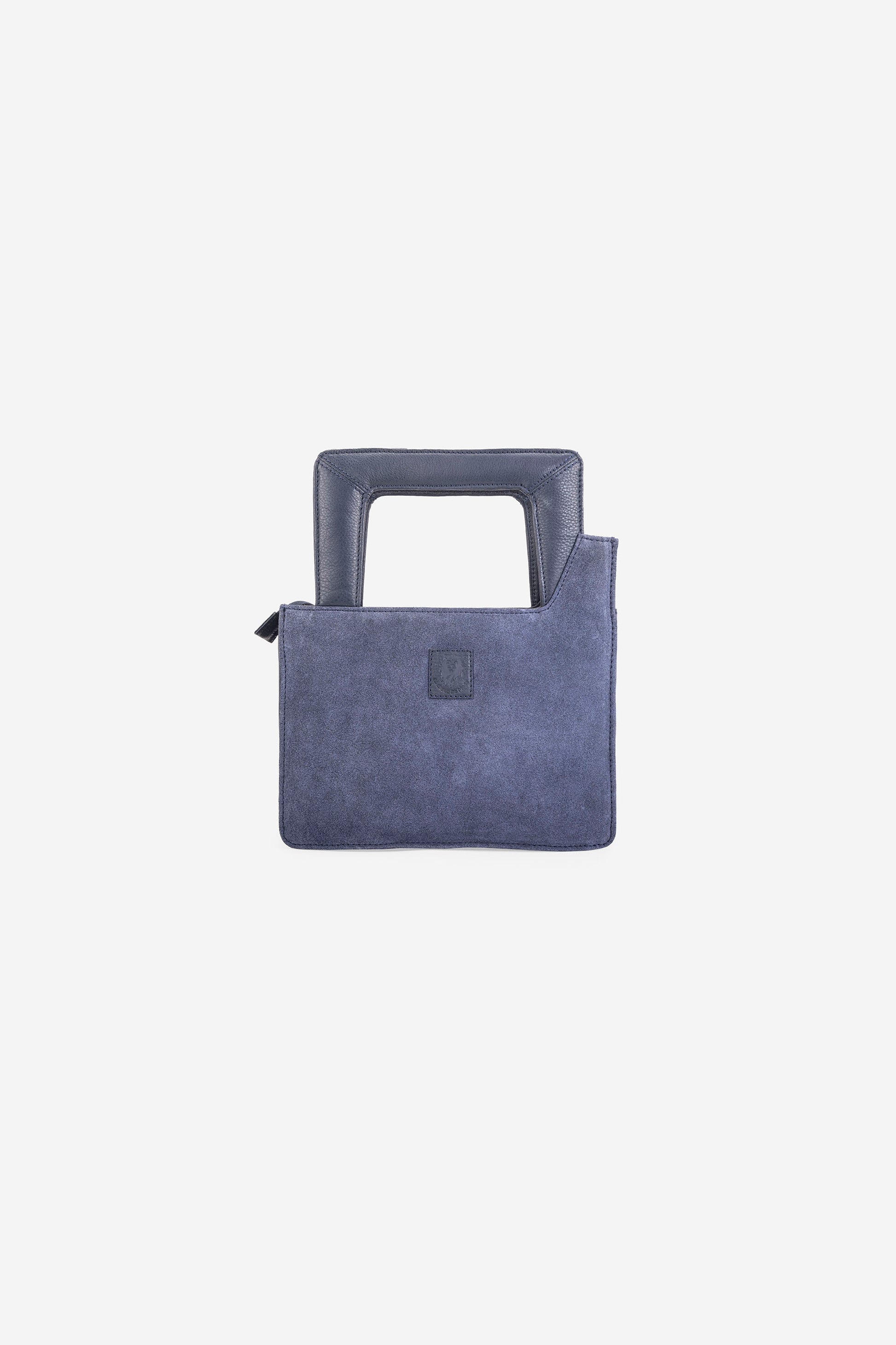 Abelardo Camile Blue Leather Geometrical Design Hand Bag ABELARDO DE MODA