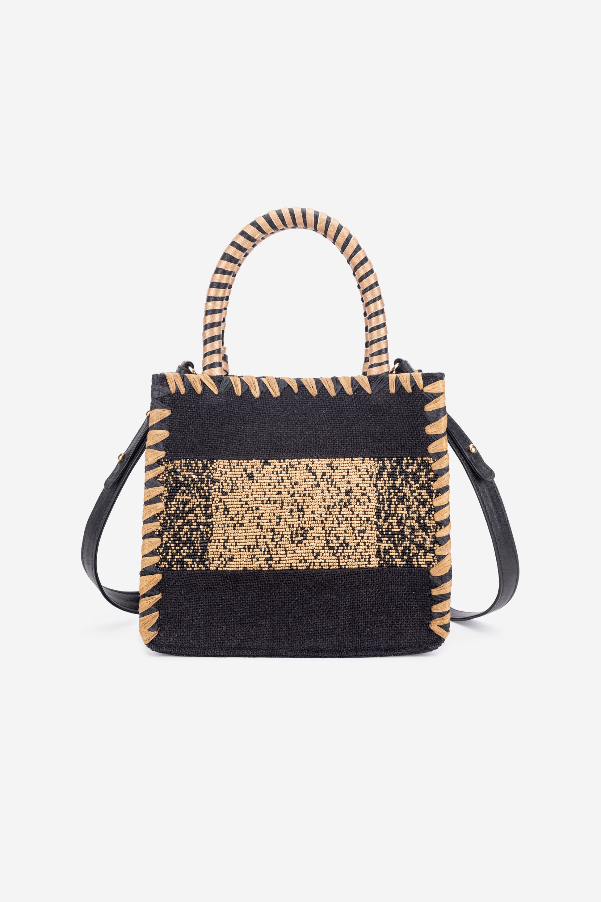 ECO-CONSCIOUS ARIES BLACK-GOLD HANDBAG ABELARDO DE MODA