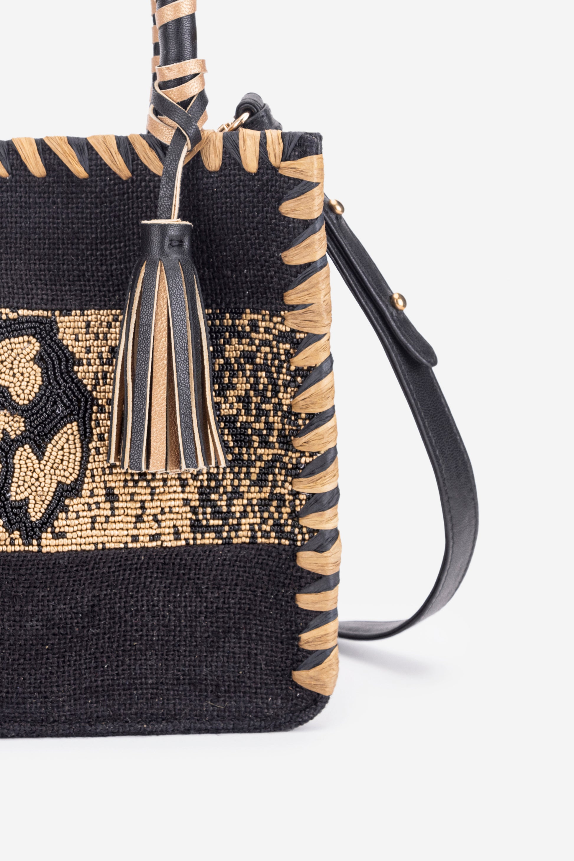 ECO-CONSCIOUS ARIES BLACK-GOLD HANDBAG ABELARDO DE MODA