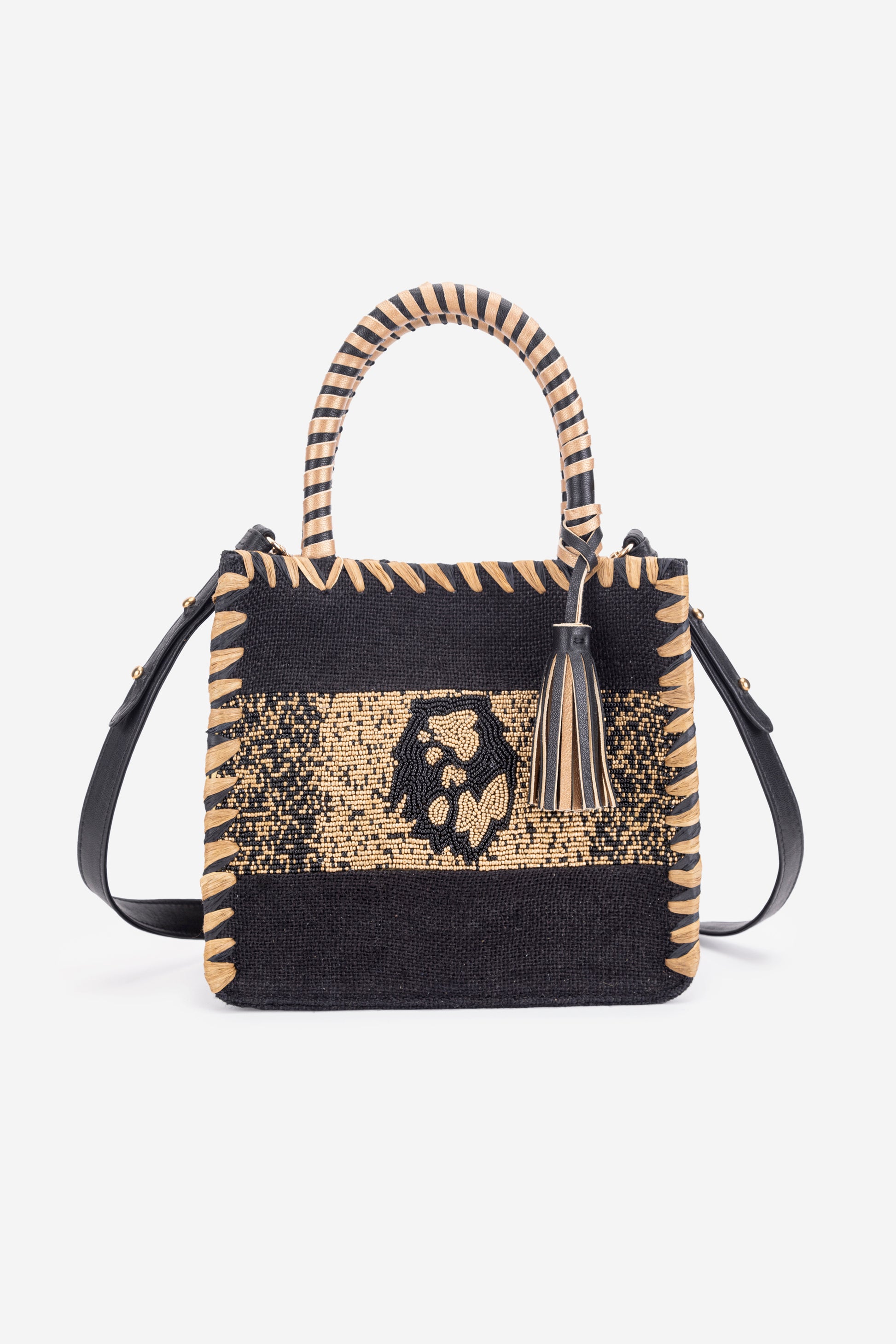 ECO-CONSCIOUS ARIES BLACK-GOLD HANDBAG ABELARDO DE MODA