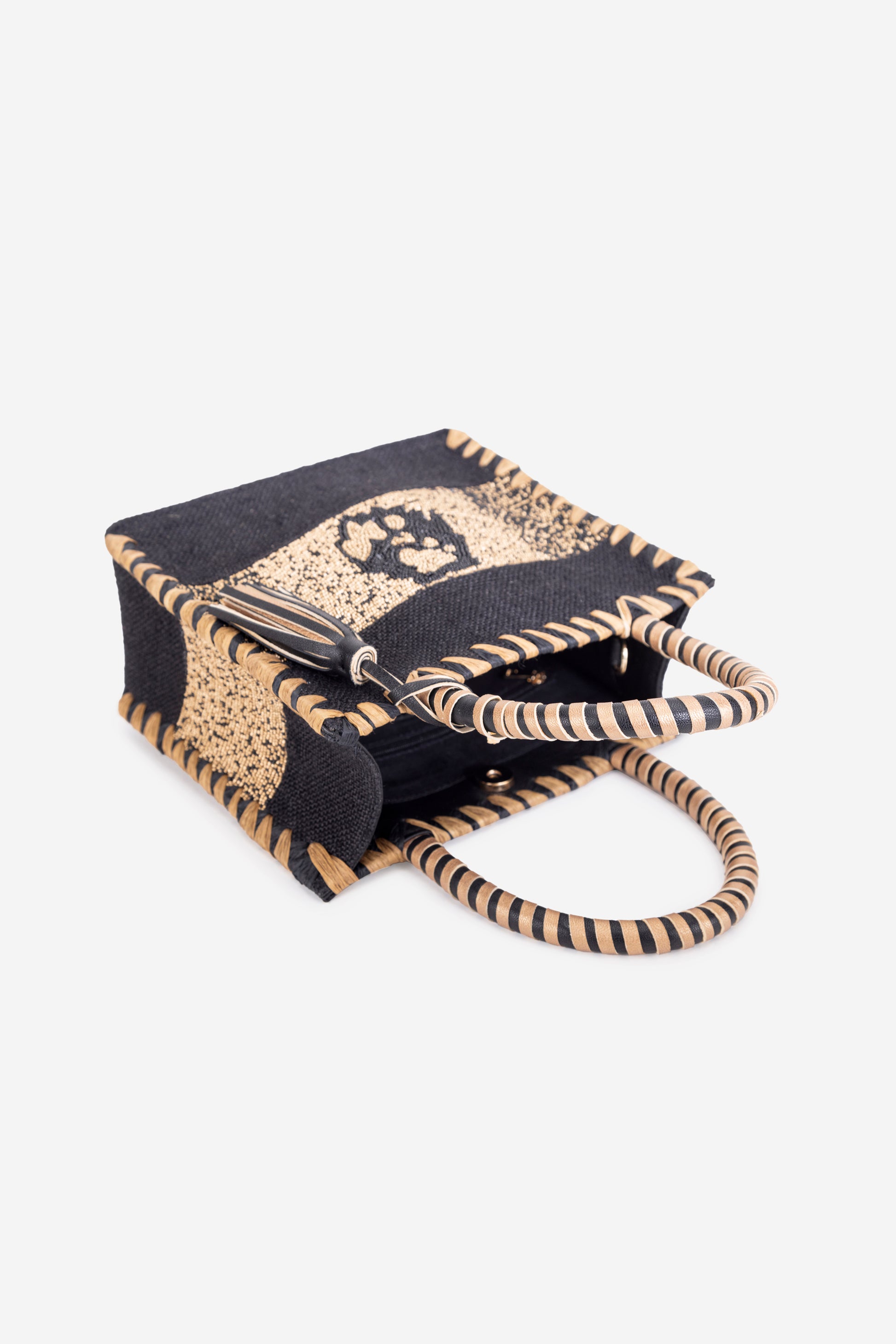 ECO-CONSCIOUS ARIES BLACK-GOLD HANDBAG ABELARDO DE MODA