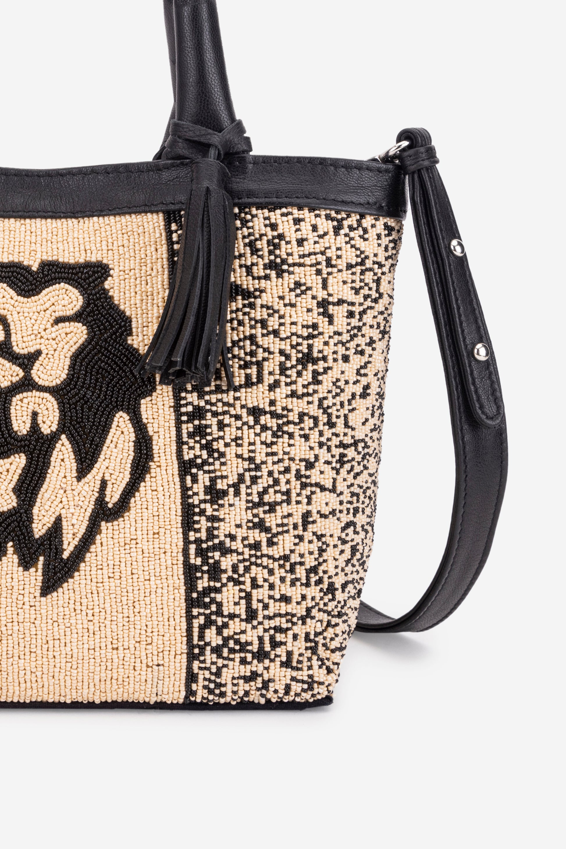 ECO-CONSCIOUS HELEN BLACK/CREAM HANDBAG ABELARDO DE MODA