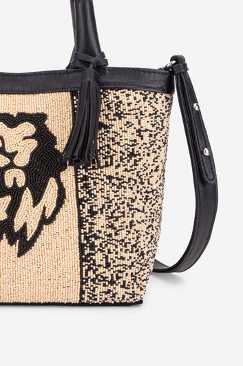 ECO-CONSCIOUS HELEN BLACK/CREAM HANDBAG ABELARDO DE MODA