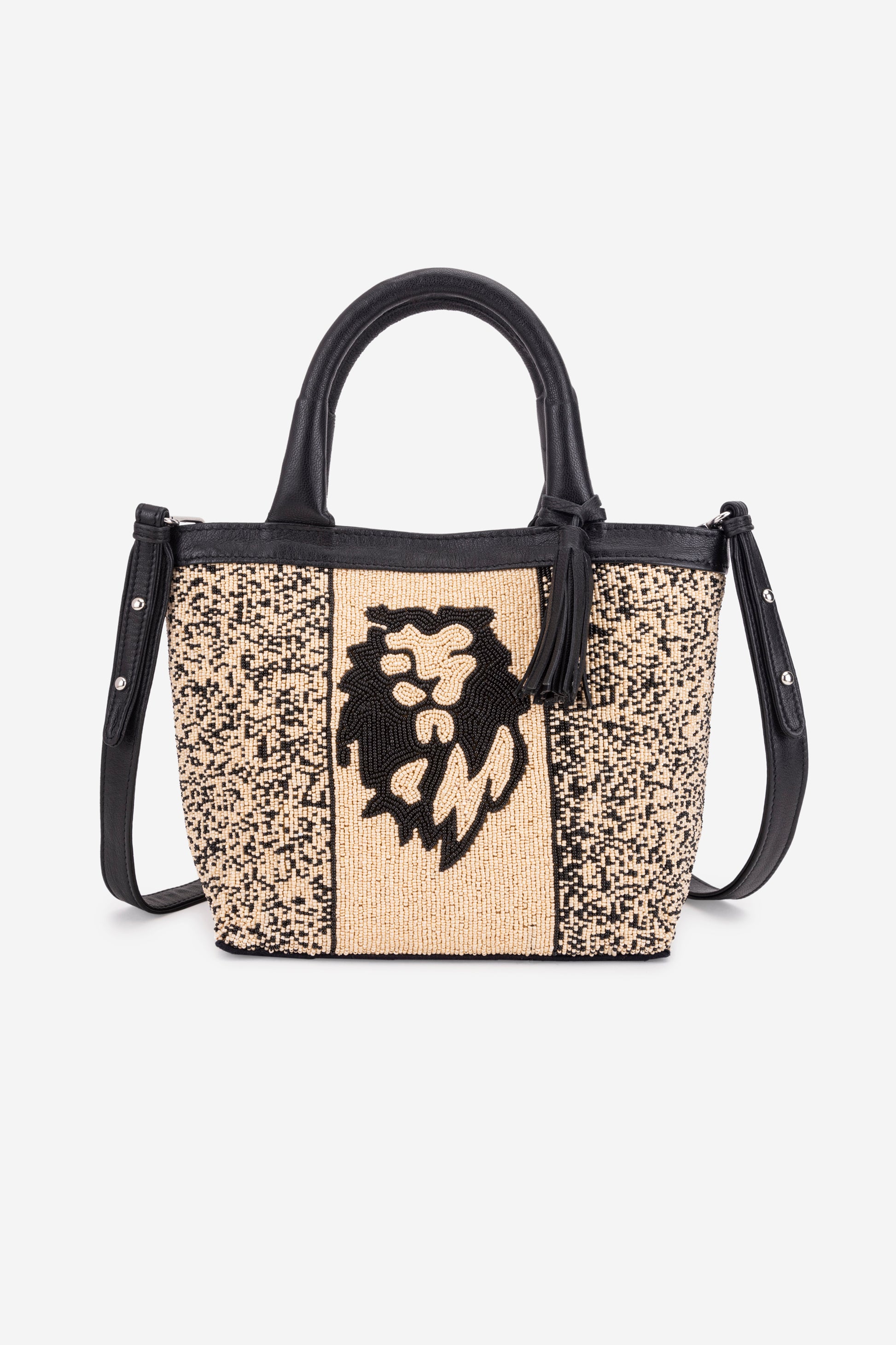 ECO-CONSCIOUS HELEN BLACK/CREAM HANDBAG ABELARDO DE MODA