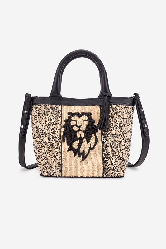 ECO-CONSCIOUS HELEN BLACK/CREAM HANDBAG ABELARDO DE MODA