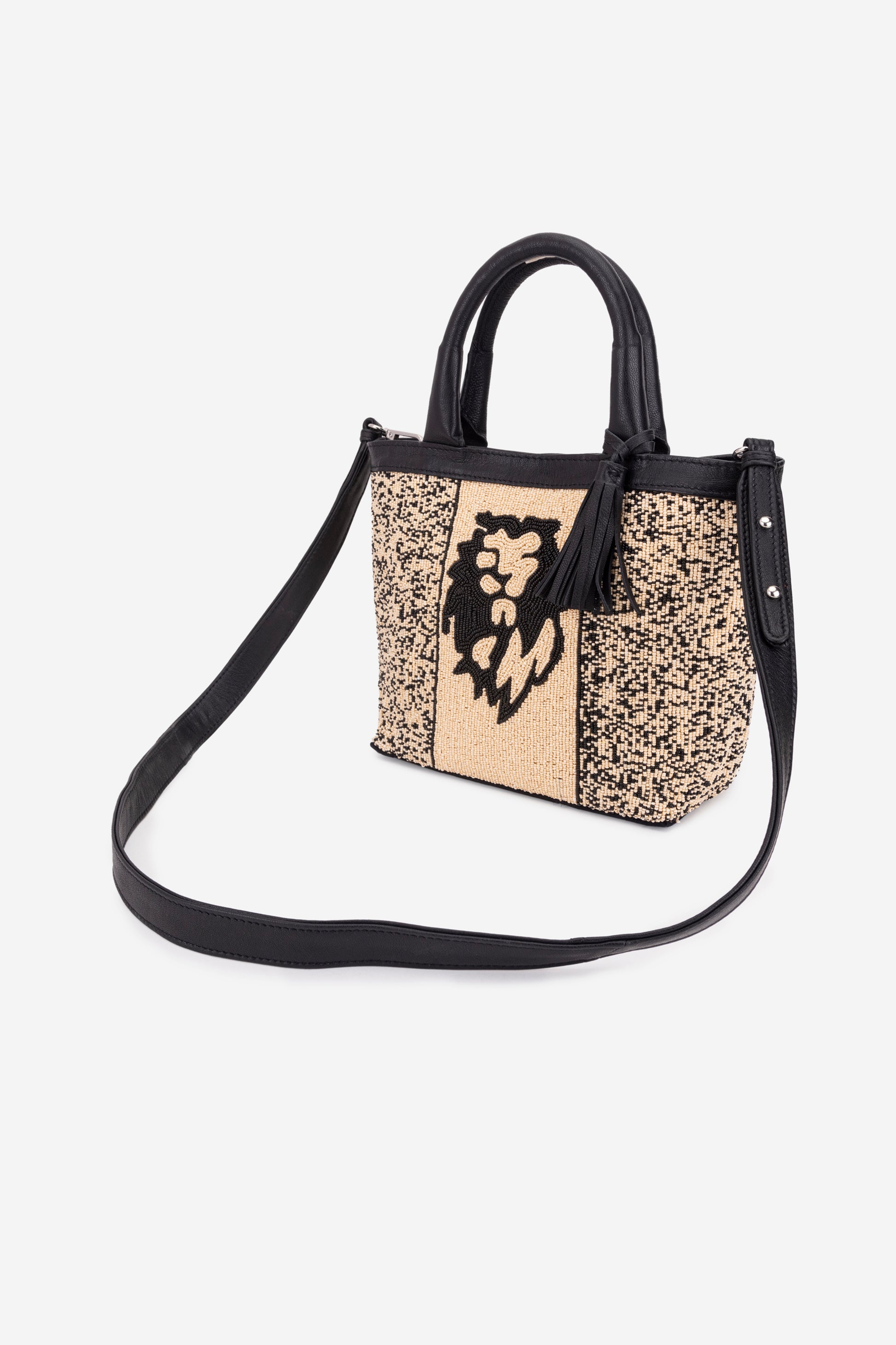 ECO-CONSCIOUS HELEN BLACK/CREAM HANDBAG ABELARDO DE MODA