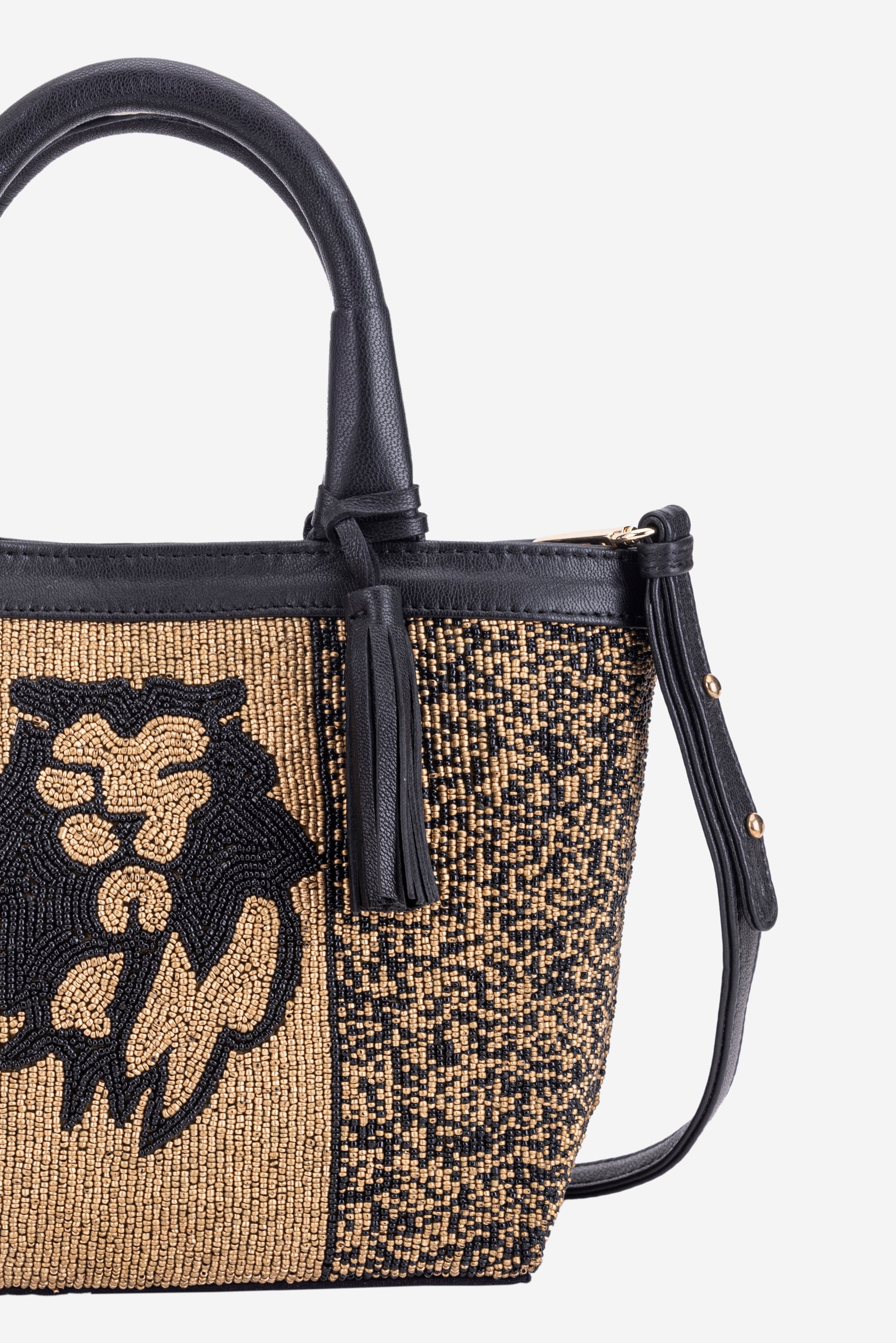 ECO-CONSCIOUS HELEN BLACK/GOLD HANDBAG ABELARDO DE MODA