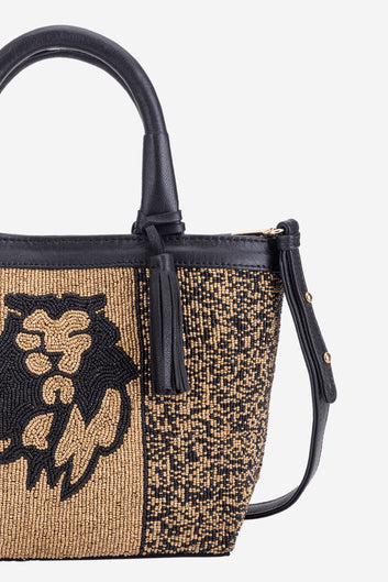 ECO-CONSCIOUS HELEN BLACK/GOLD HANDBAG ABELARDO DE MODA