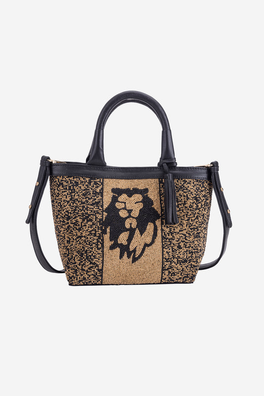 ECO-CONSCIOUS HELEN BLACK/GOLD HANDBAG ABELARDO DE MODA