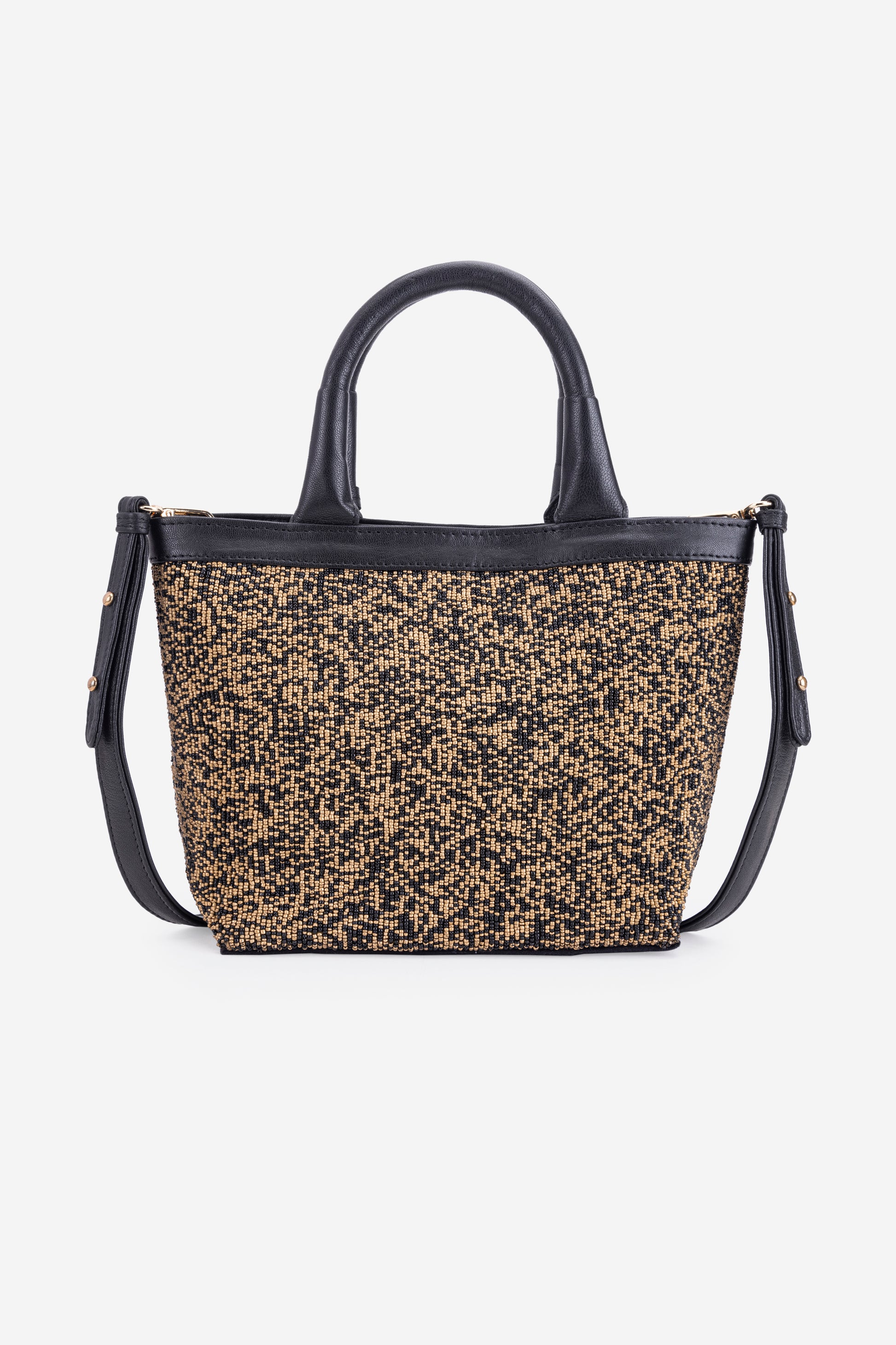 ECO-CONSCIOUS HELEN BLACK/GOLD HANDBAG ABELARDO DE MODA