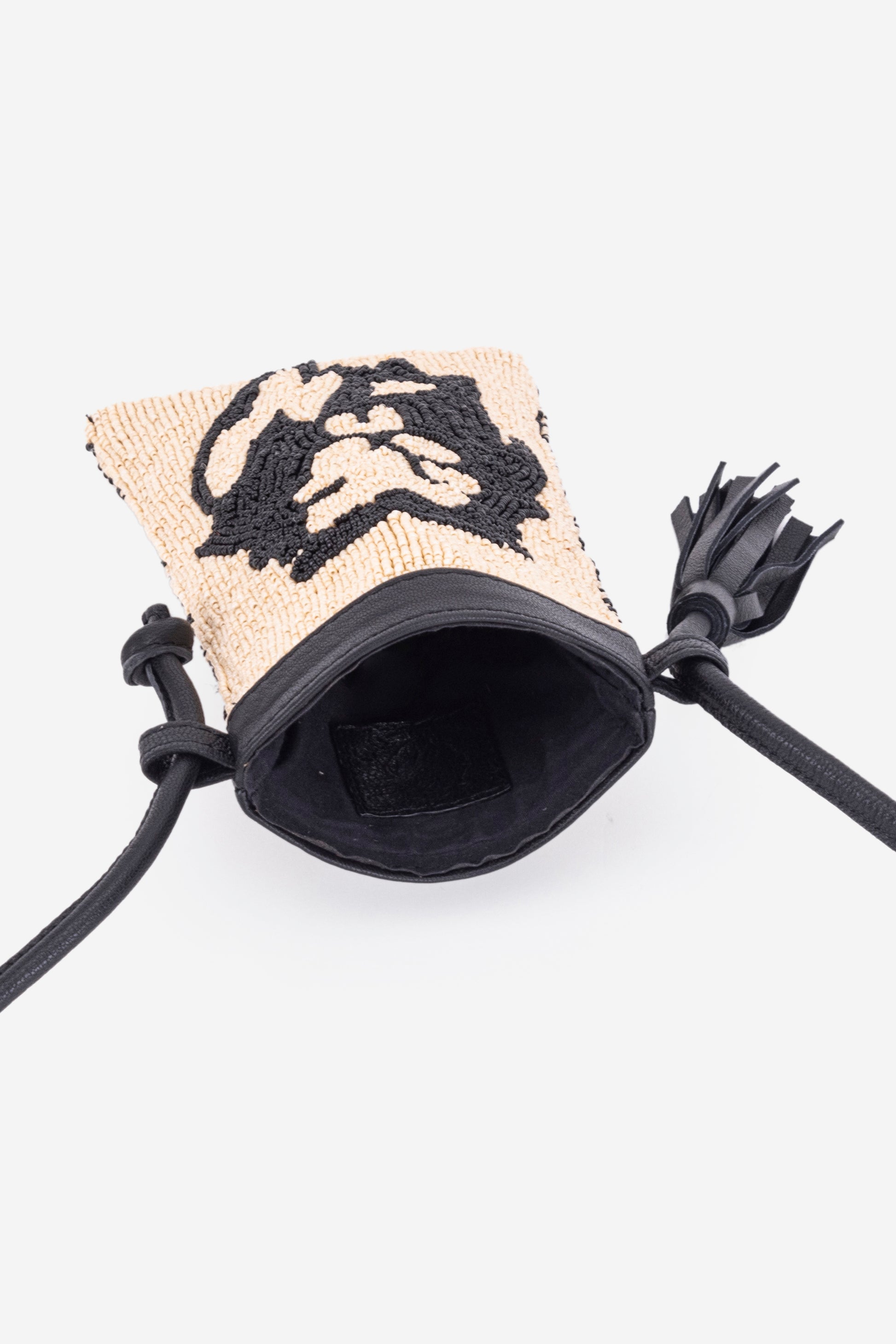 ECO-CONSCIOUS ELISA BLACK/CREAM SLING BAG ABELARDO DE MODA
