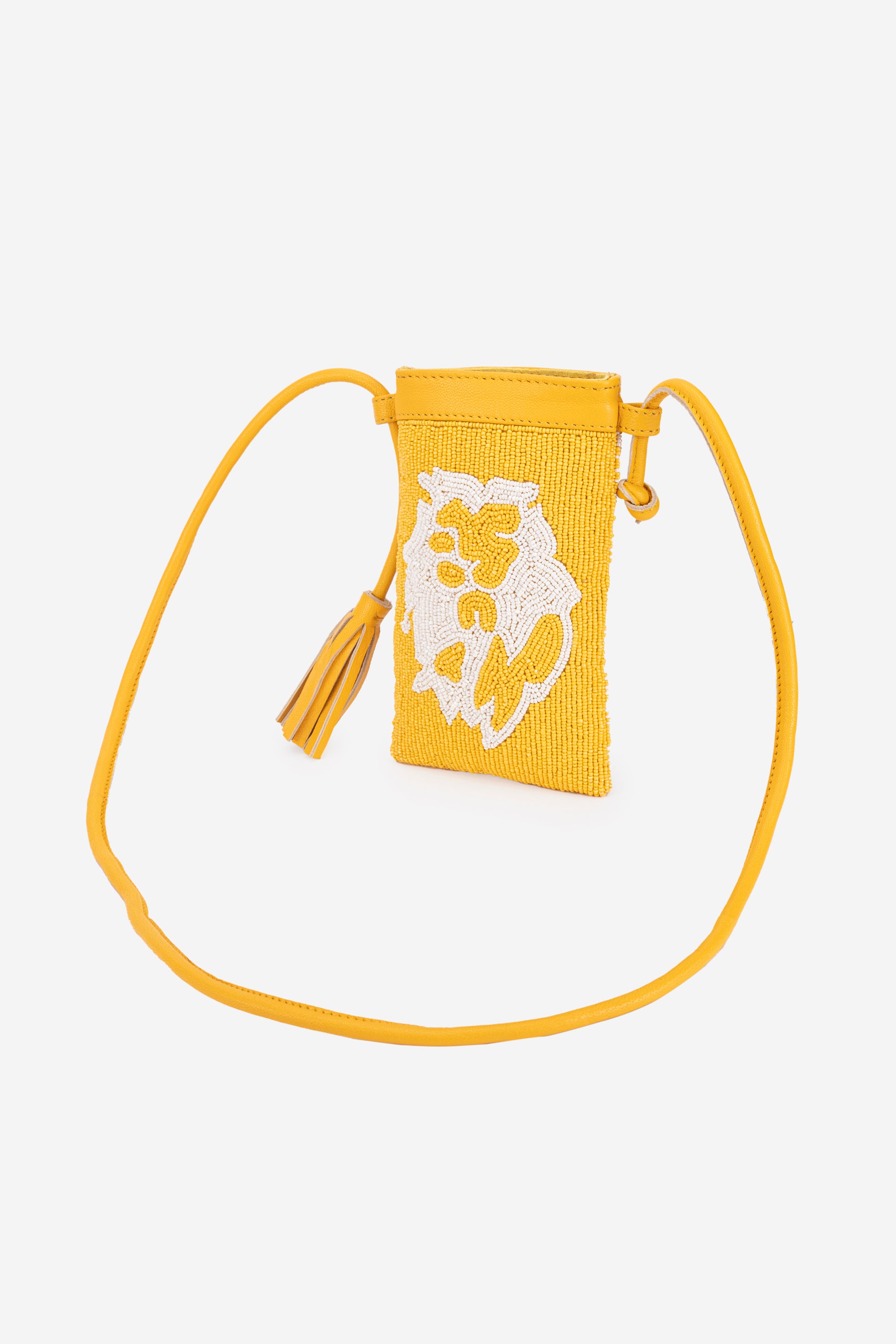 ECO-CONSCIOUS ELISA YELLOW/WHITE SLING BAG ABELARDO DE MODA