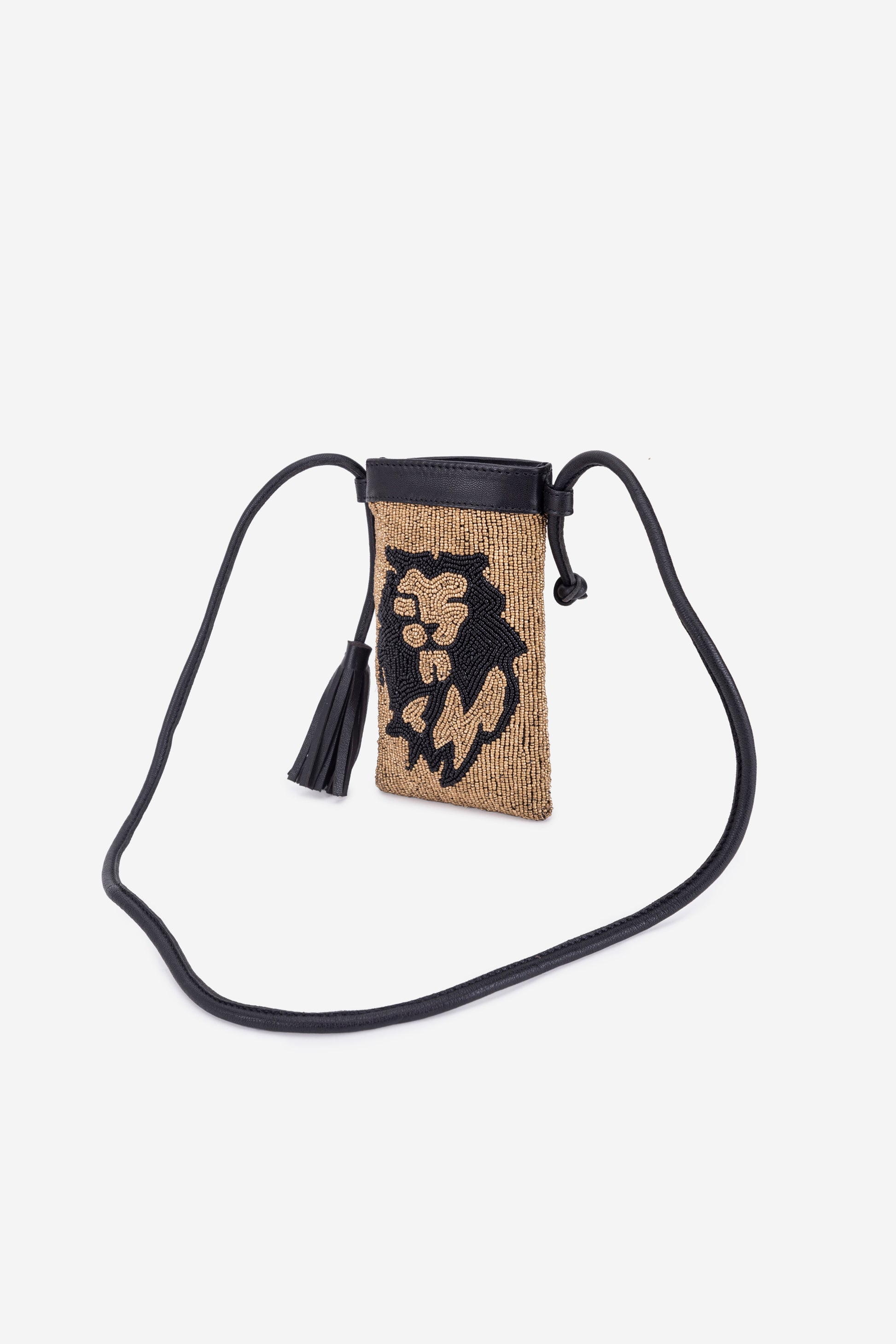 ECO-CONSCIOUS ELISA BLACK/GOLD SLING BAG ABELARDO DE MODA