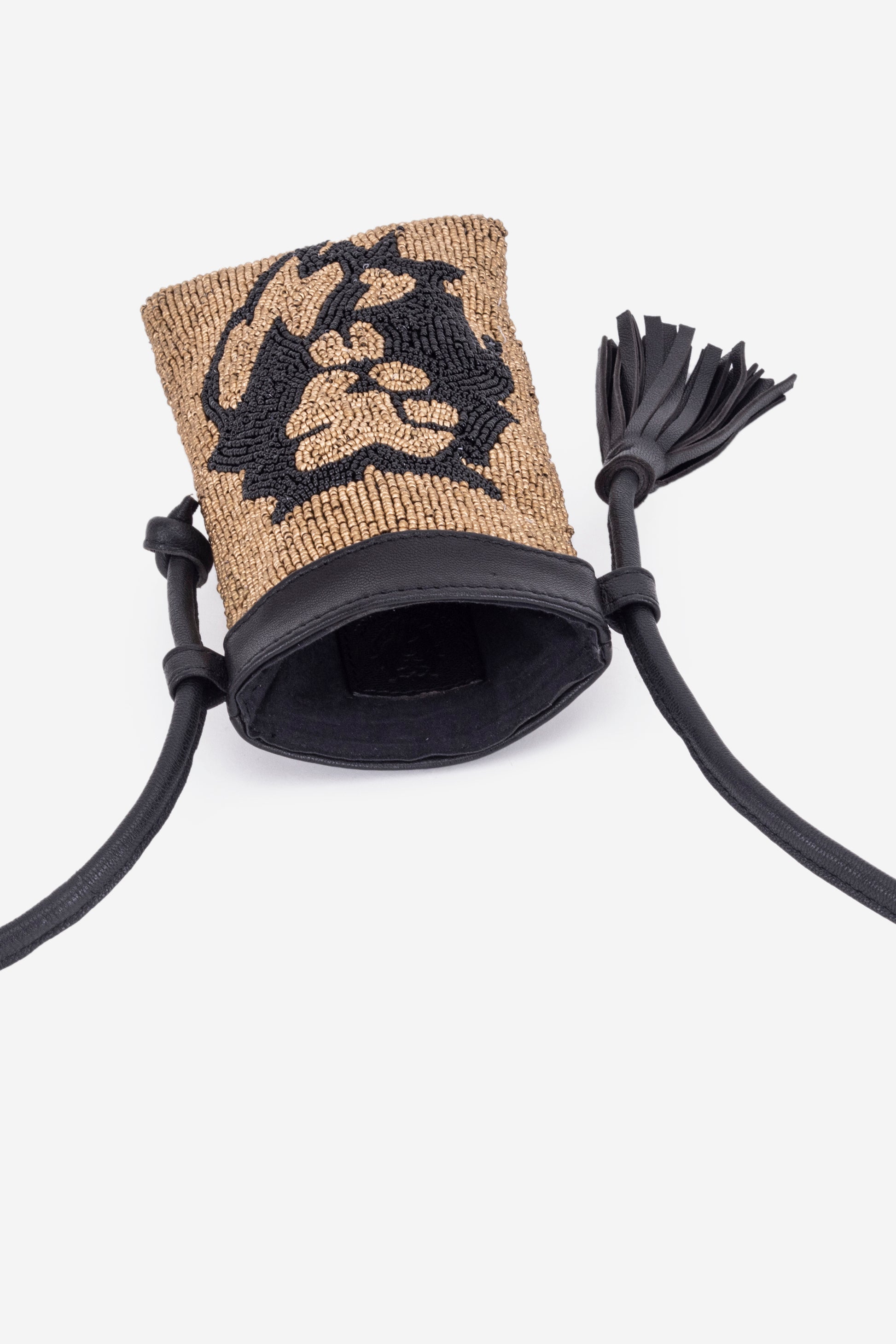 ECO-CONSCIOUS ELISA BLACK/GOLD SLING BAG ABELARDO DE MODA