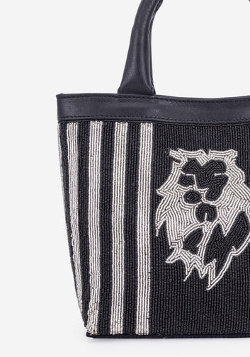 ECO-CONSCIOUS MARTINA BLACK/SILVER HANDBAG ABELARDO DE MODA