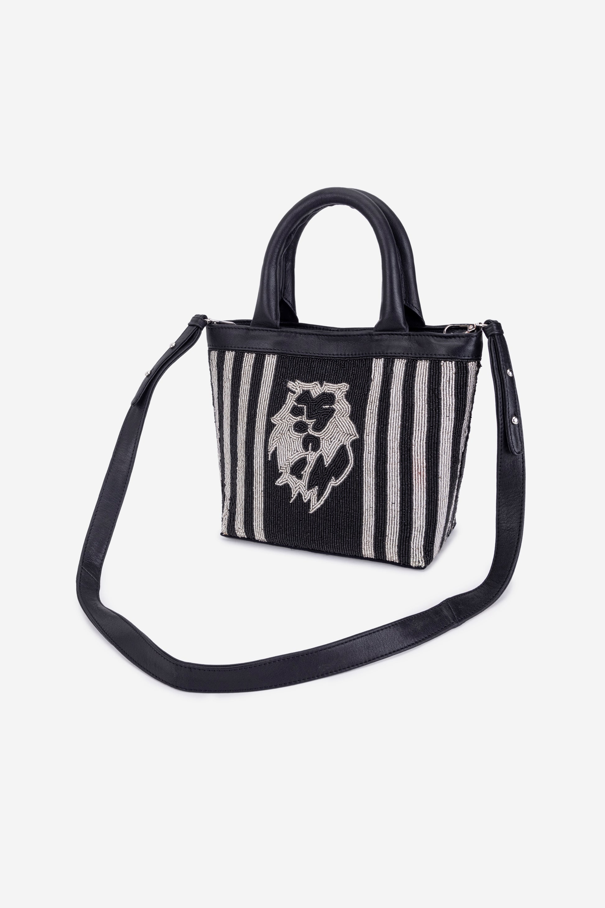ECO-CONSCIOUS MARTINA BLACK/SILVER HANDBAG ABELARDO DE MODA