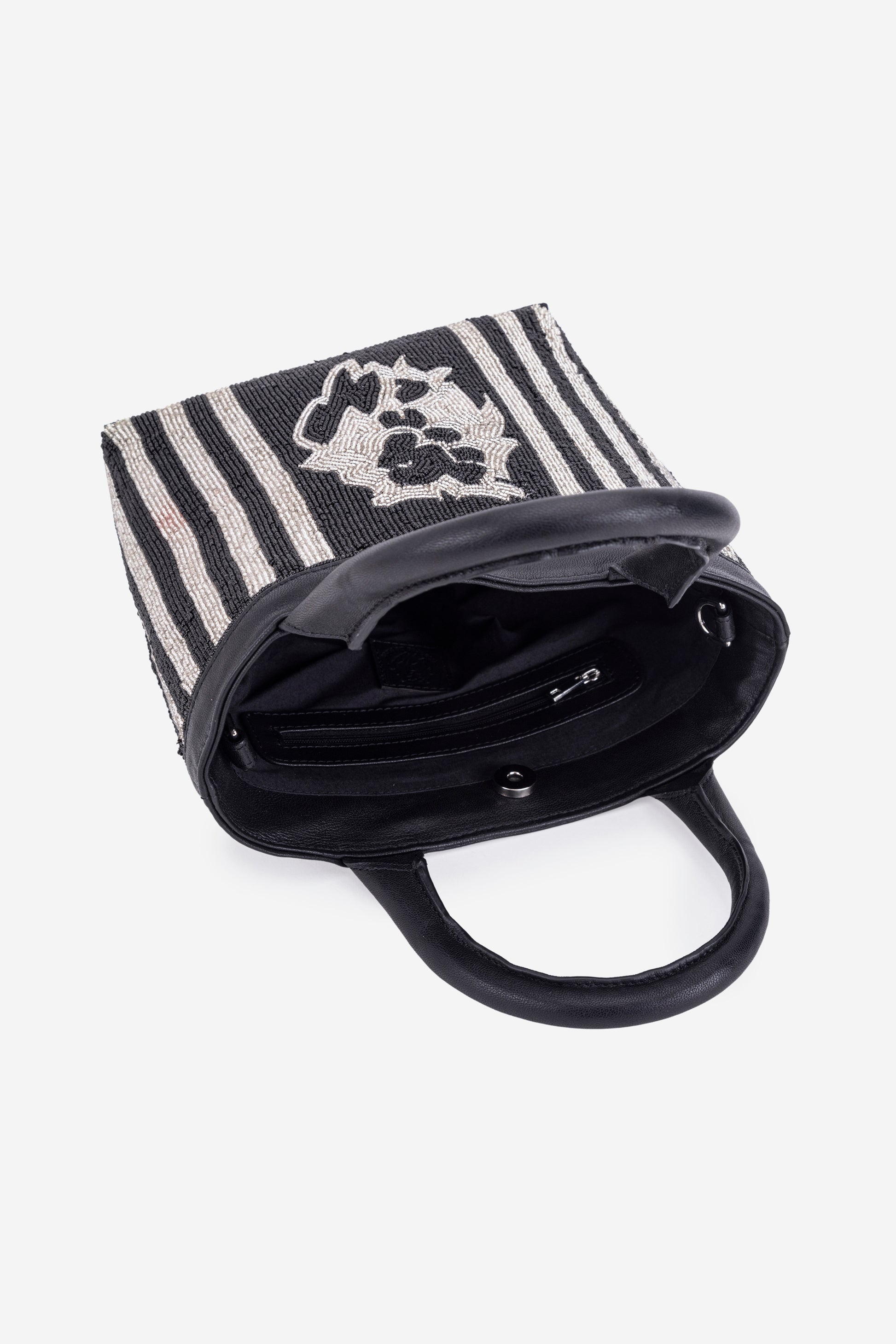 ECO-CONSCIOUS MARTINA BLACK/SILVER HANDBAG ABELARDO DE MODA