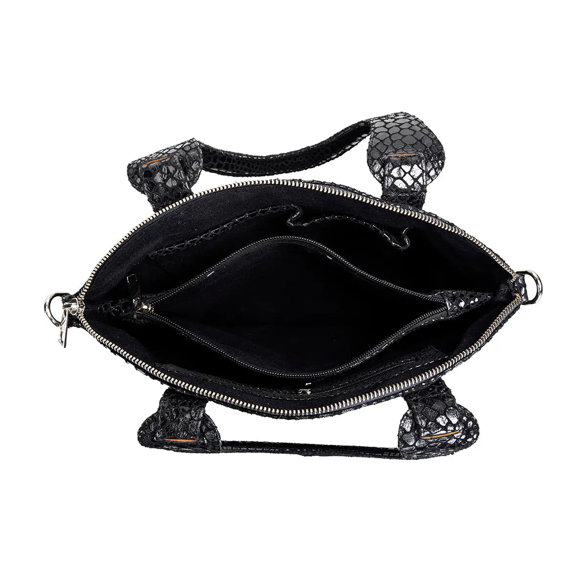 Abelardo Deluxity Black Snake Print Top-Handle Bag Abelardo de moda