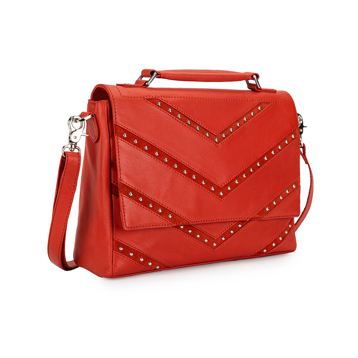Abelardo Alexander Satchel Red Hand Bag ABELARDO DE MODA