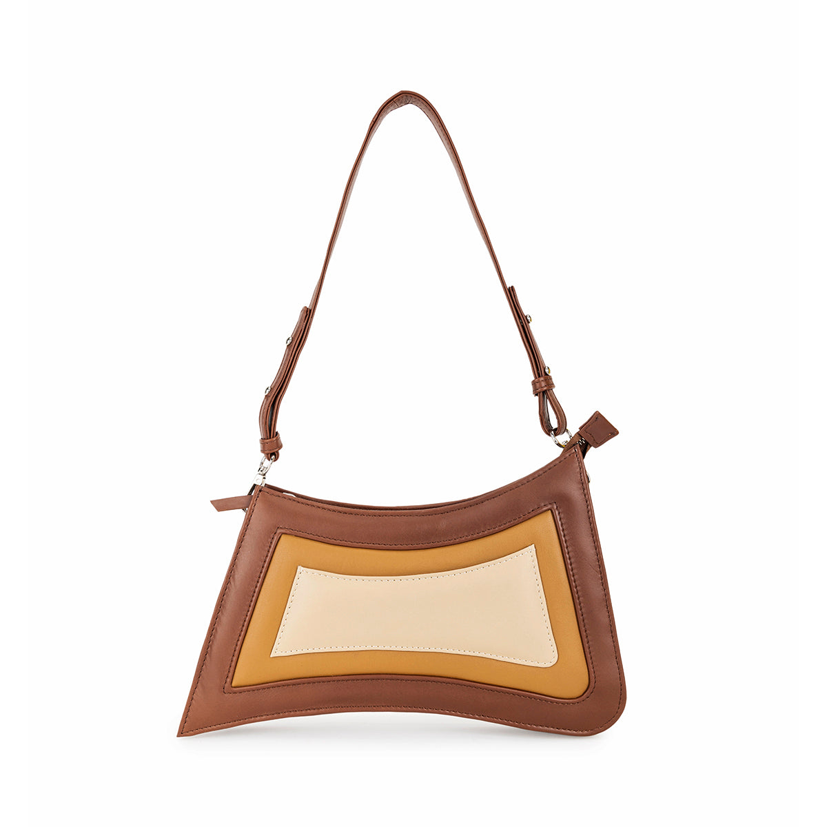 Abelardo Magma Asymmetrical Dark Brown Shoulder Bag ABELARDO DE MODA