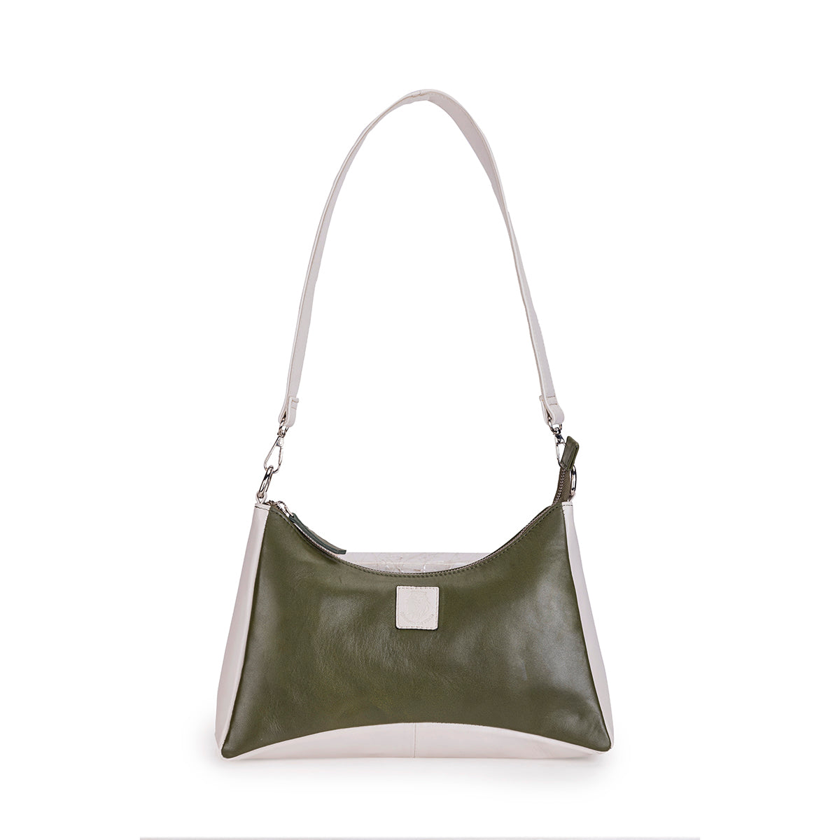 Abelardo Maria Olive/White Hobo Bag ABELARDO DE MODA