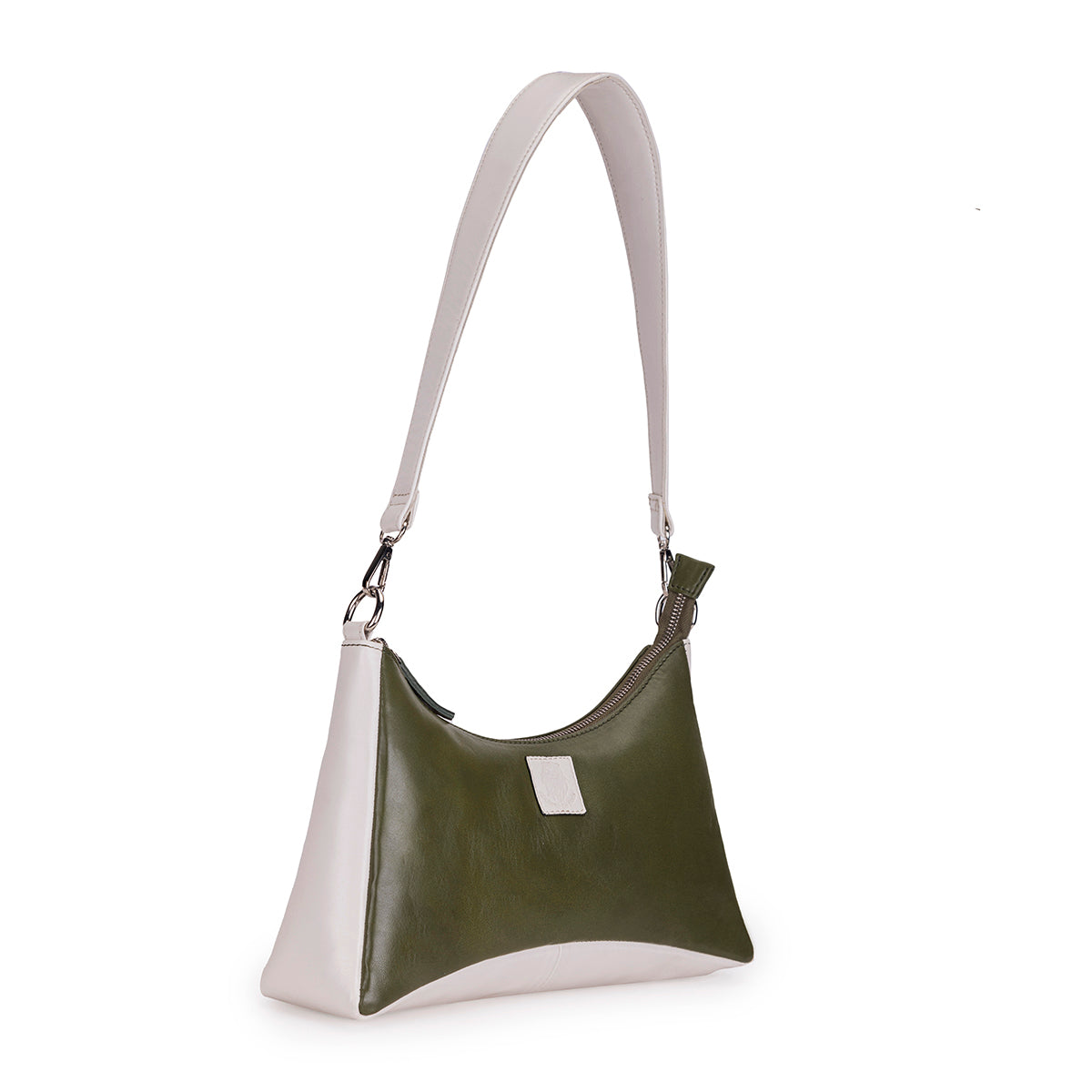 Abelardo Maria Olive/White Hobo Bag ABELARDO DE MODA