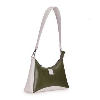 Abelardo Maria Olive/White Hobo Bag ABELARDO DE MODA
