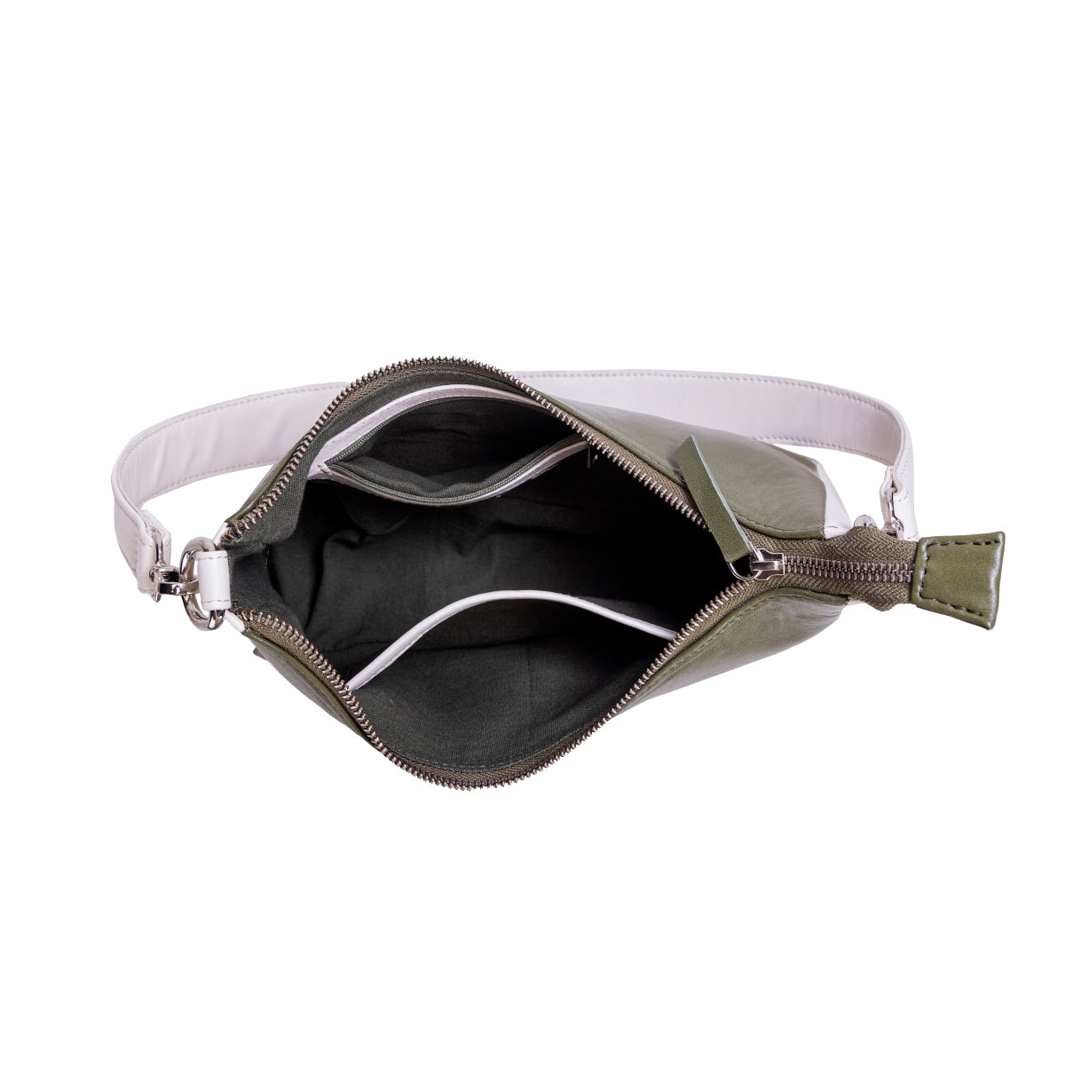 Abelardo Maria Olive/White Hobo Bag ABELARDO DE MODA