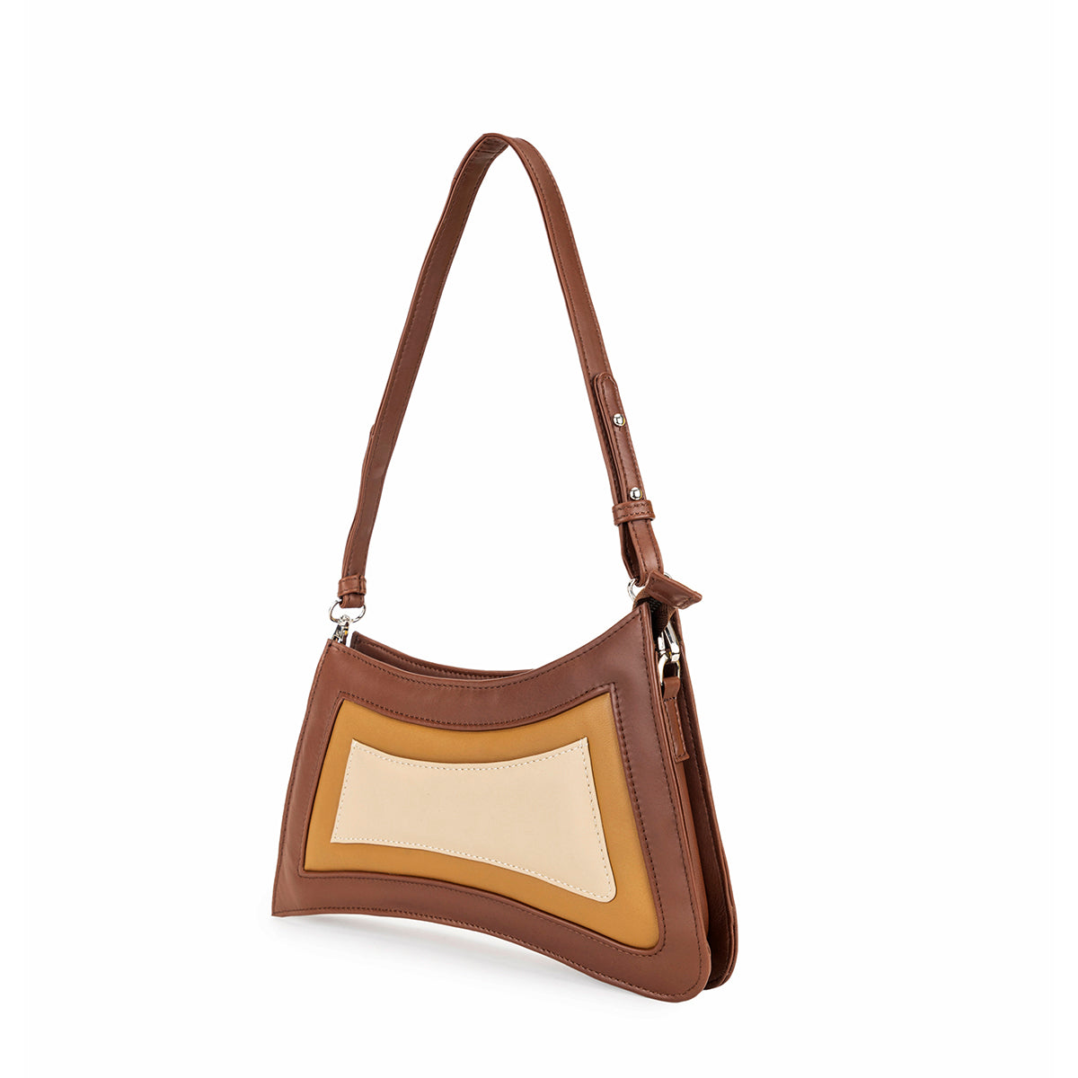 Abelardo Magma Asymmetrical Dark Brown Shoulder Bag ABELARDO DE MODA