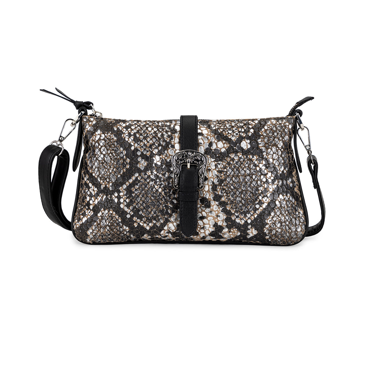 Abelardo Serpenti Black Snake Print Shoulder Bag ABELARDO DE MODA