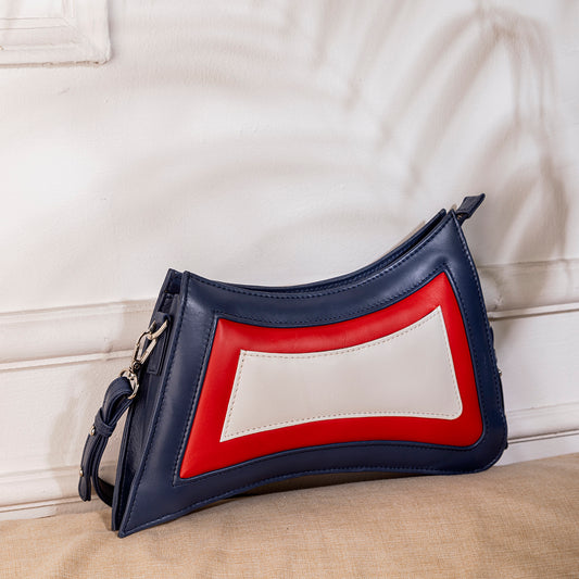 Abelardo Magma Asymmetrical Blue Shoulder Bag ABELARDO DE MODA