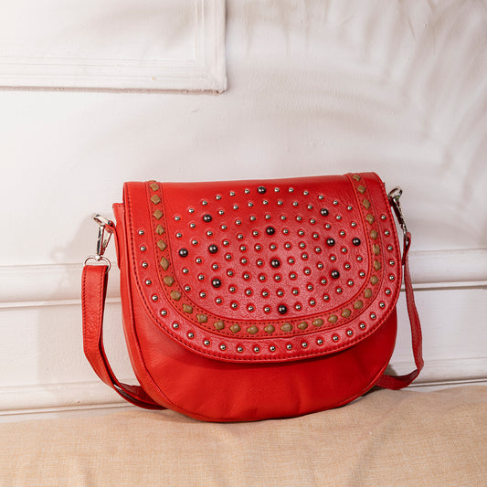 Abelardo Jewelled Red Sling Bag ABELARDO DE MODA