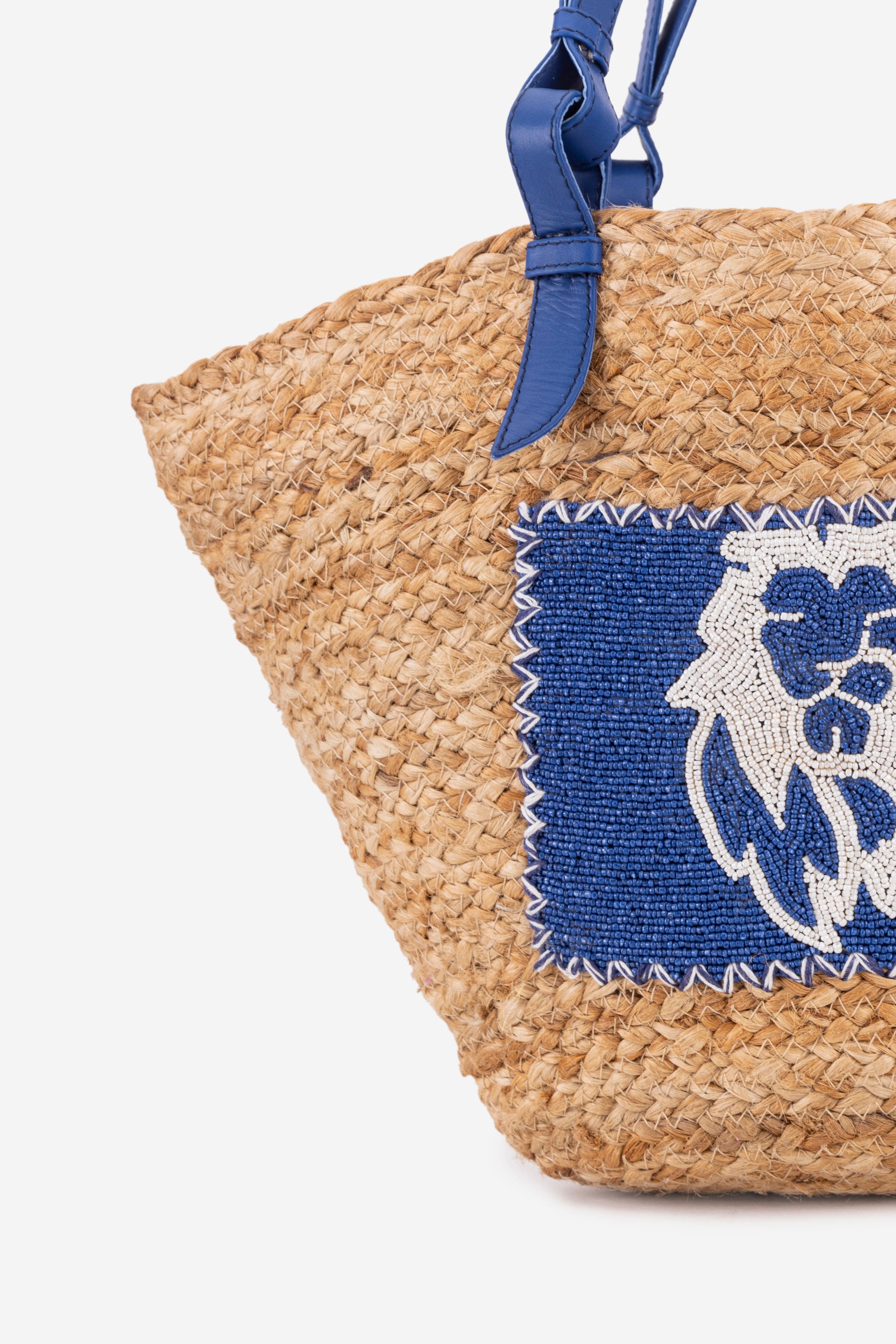 ECO-CONSCIOUS BELLA BEIGE/BLUE SHOULDER BAG ABELARDO DE MODA