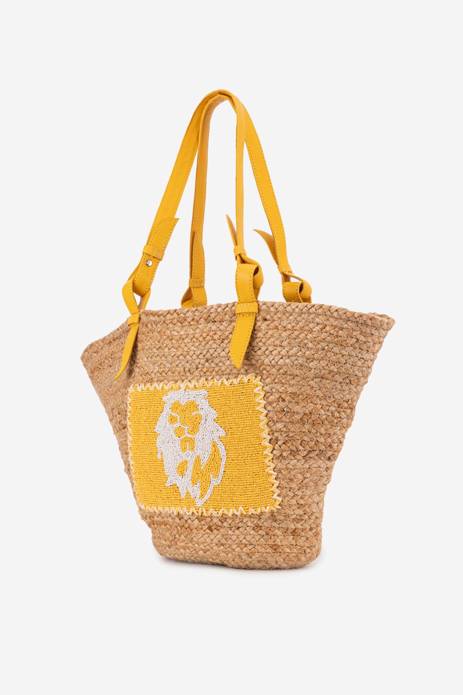 ECO-CONSCIOUS BELLA BEIGE/YELLOW SHOULDER BAG ABELARDO DE MODA