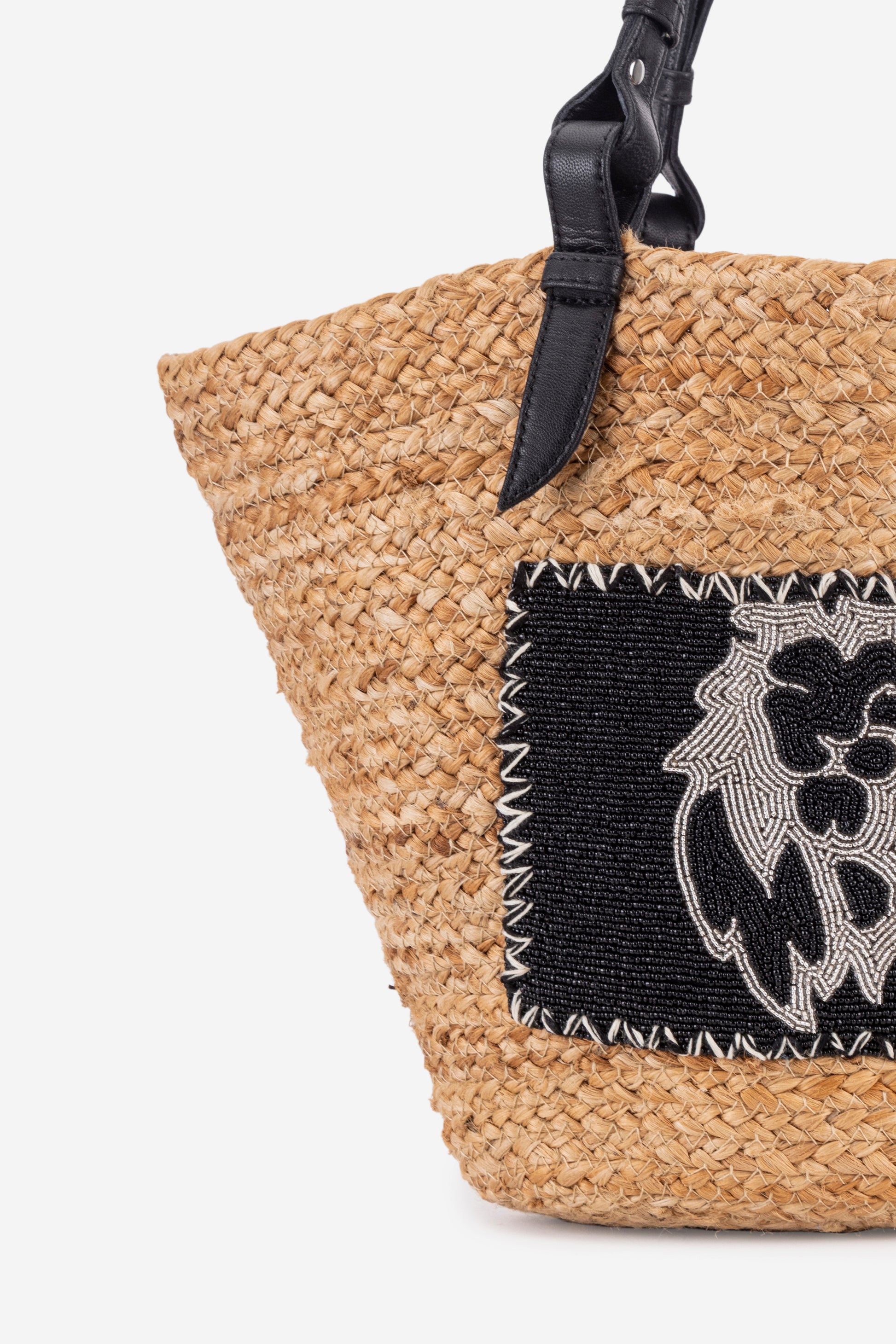 ECO-CONSCIOUS BELLA BEIGE/BLACK SHOULDER BAG ABELARDO DE MODA