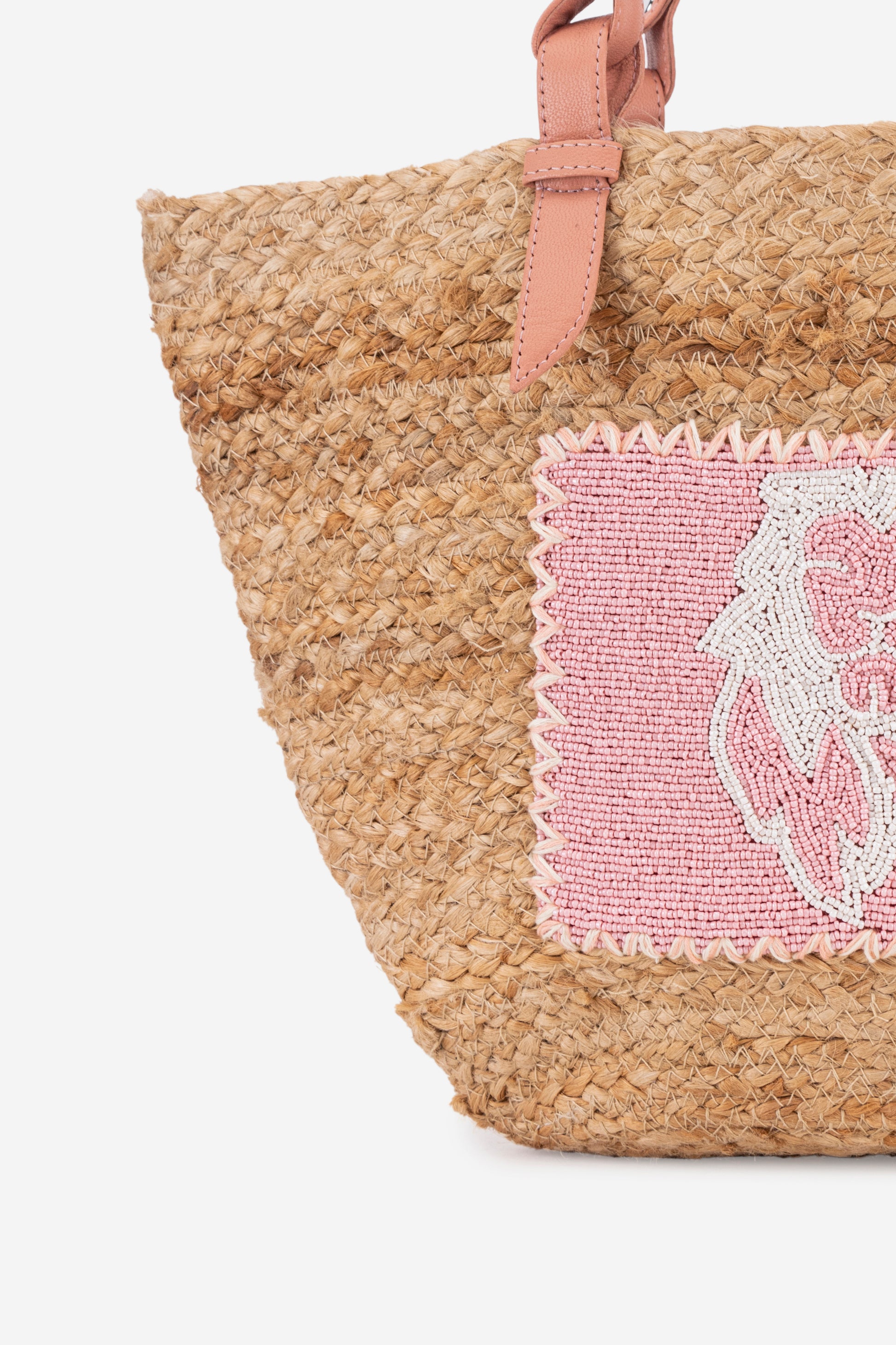 ECO-CONSCIOUS BELLA BEIGE/ROSE PINK SHOULDER BAG ABELARDO DE MODA