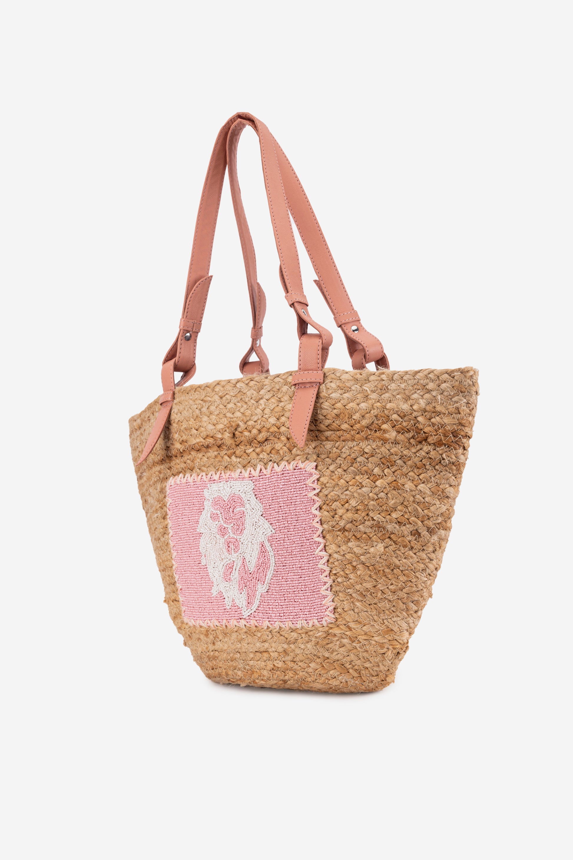 ECO-CONSCIOUS BELLA BEIGE/ROSE PINK SHOULDER BAG ABELARDO DE MODA