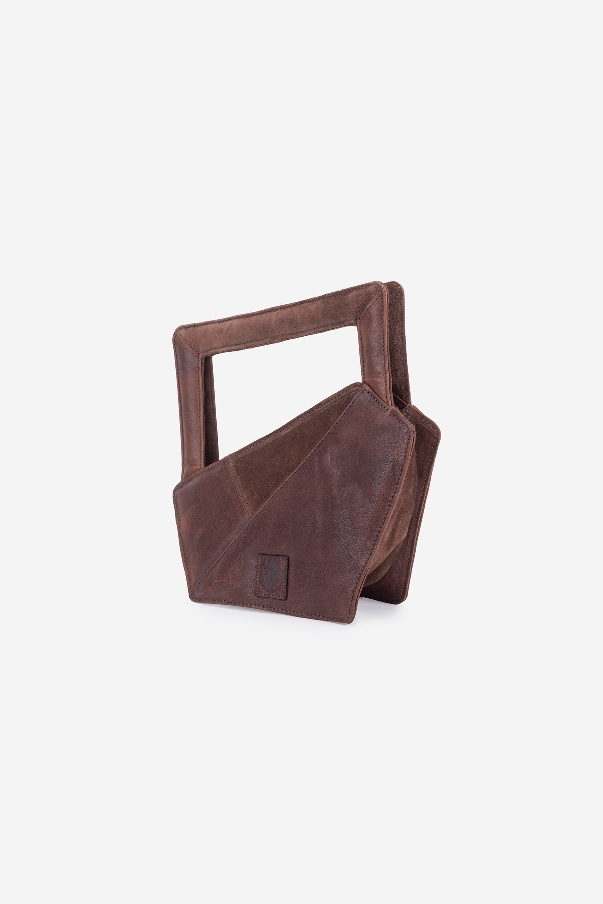 Abelardo Scarlet Brown Geometry Cut Hand Bag ABELARDO DE MODA