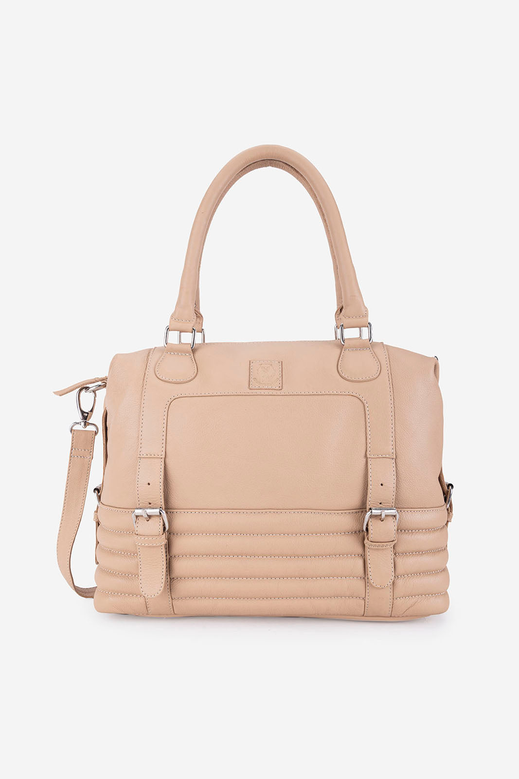 Brandy Beige Leather Handbag ABELARDO DE MODA