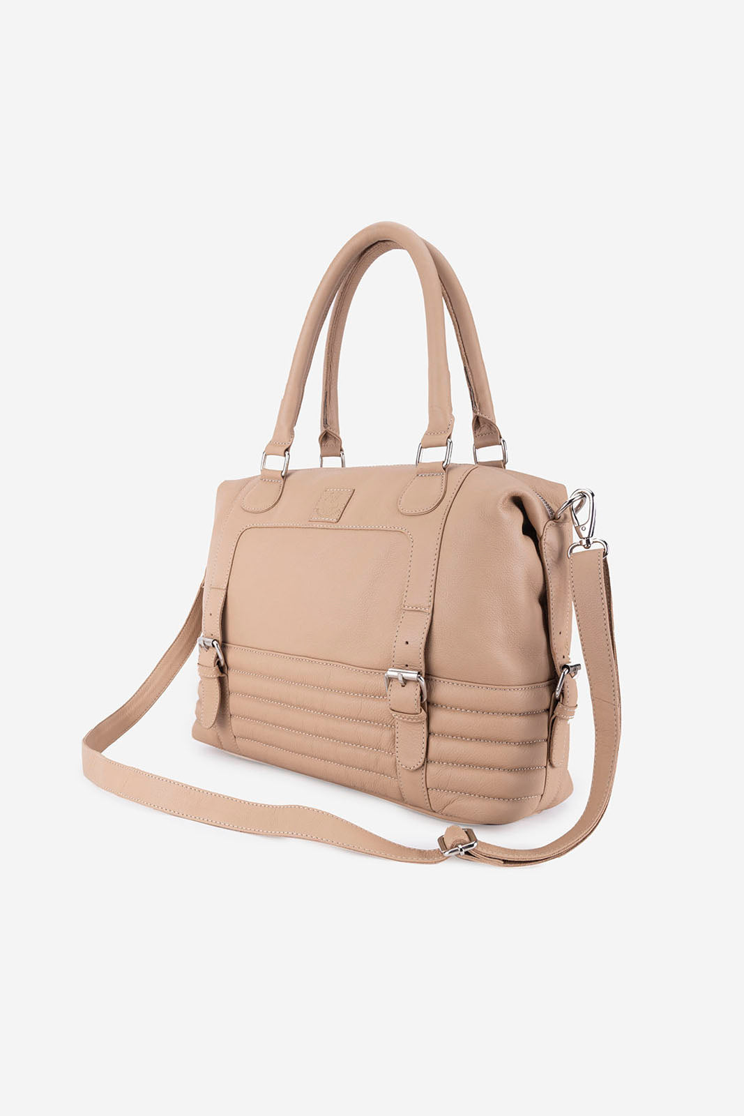 Brandy Beige Leather Handbag ABELARDO DE MODA