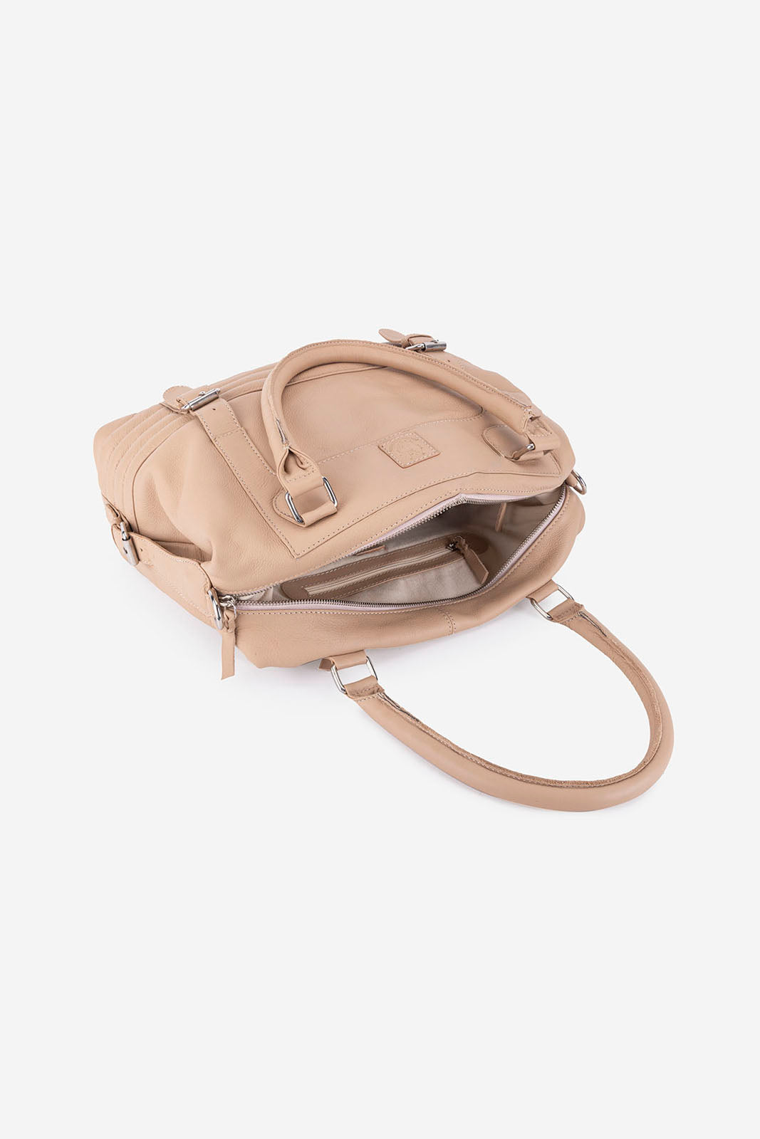 Brandy Beige Leather Handbag ABELARDO DE MODA