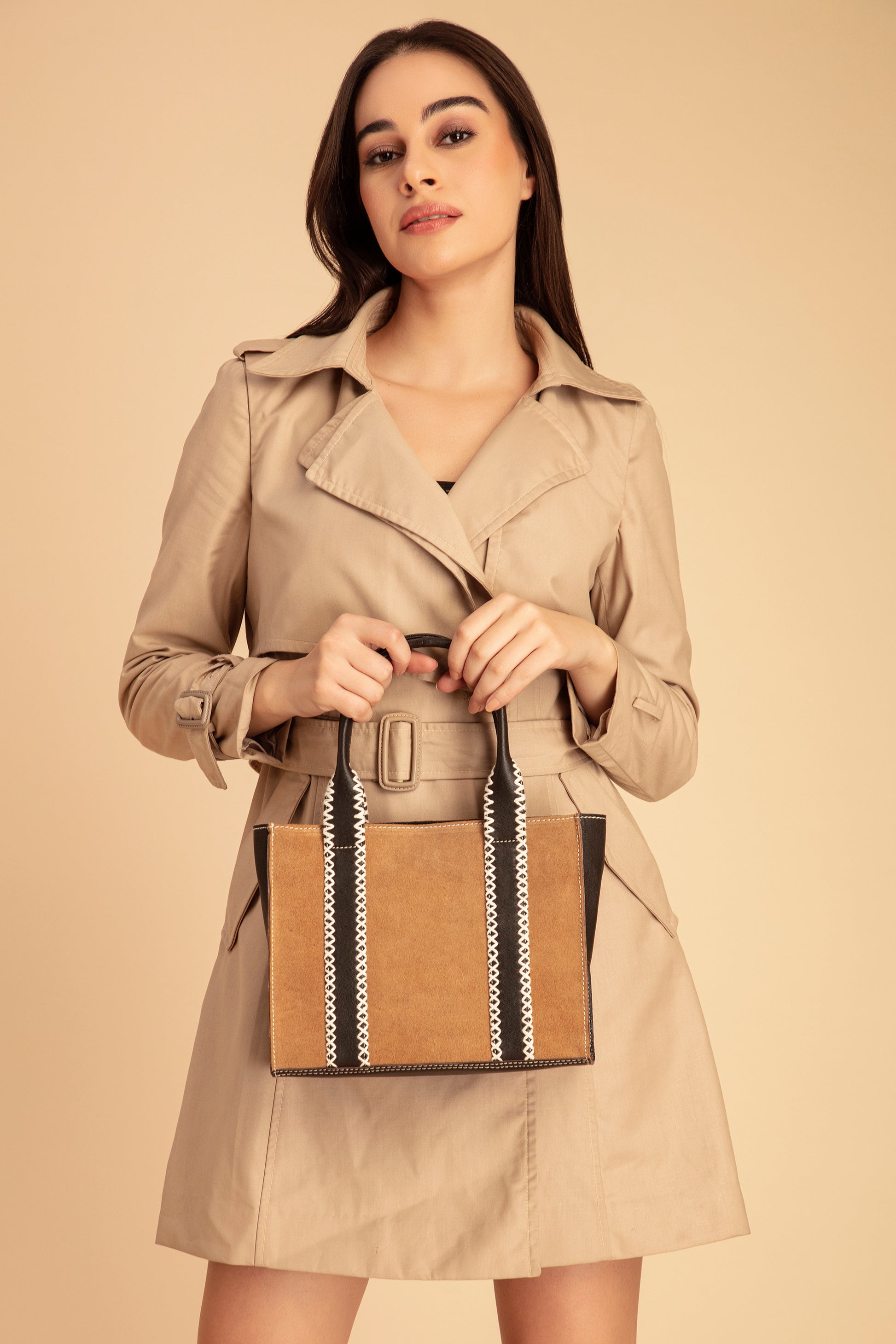 Abelardo Mary Tan & Dark Brown Tote Bag ABELARDO DE MODA