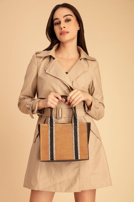 Abelardo Mary Tan & Dark Brown Tote Bag ABELARDO DE MODA