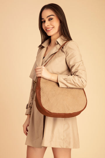 Abelardo Biyanka Beige/Tobacco Tote Bag Abelardo de moda