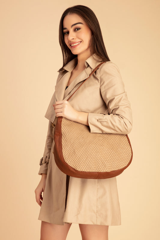 Abelardo Biyanka Beige/Tobacco Tote Bag Abelardo de moda