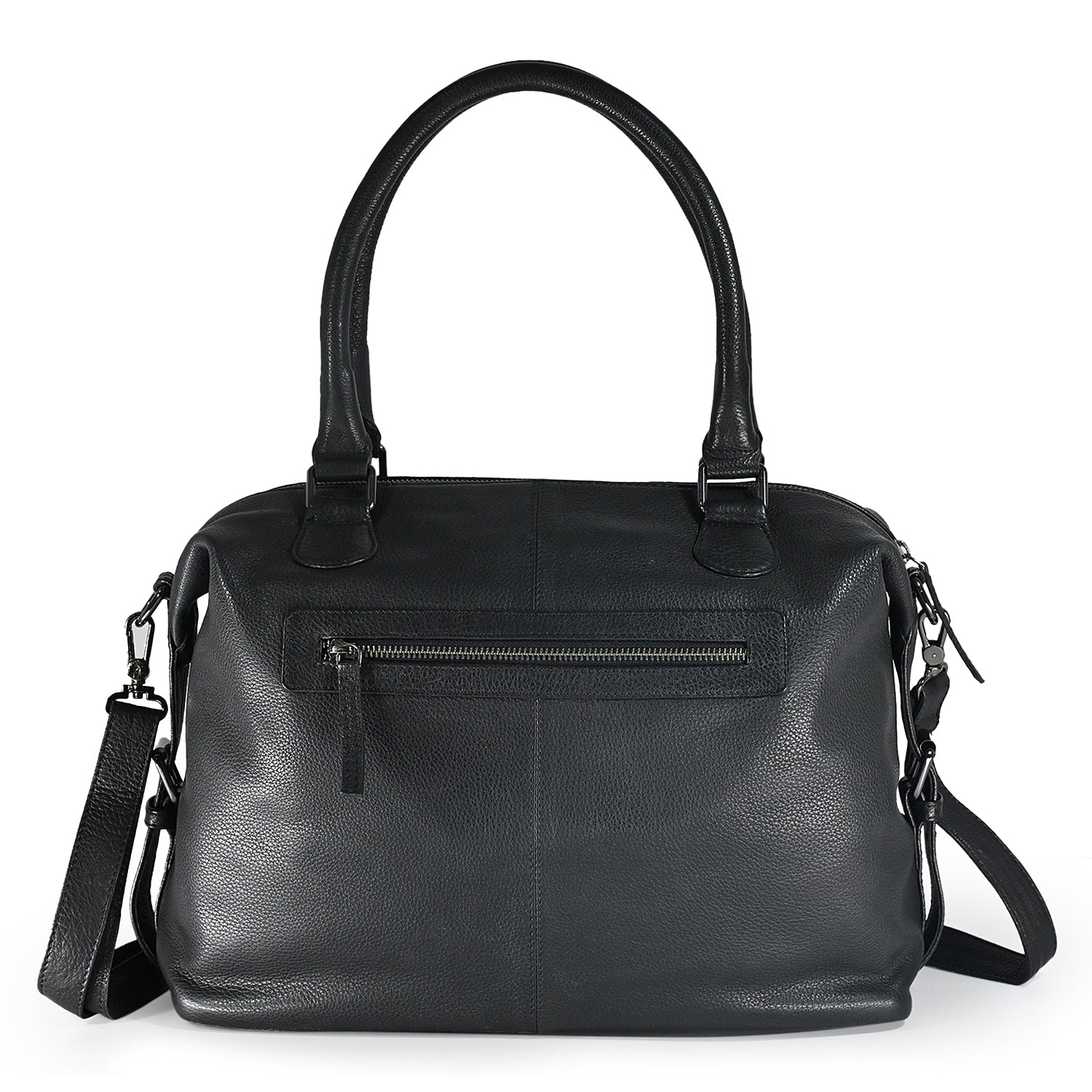 Brandy Black Leather Handbag ABELARDO DE MODA