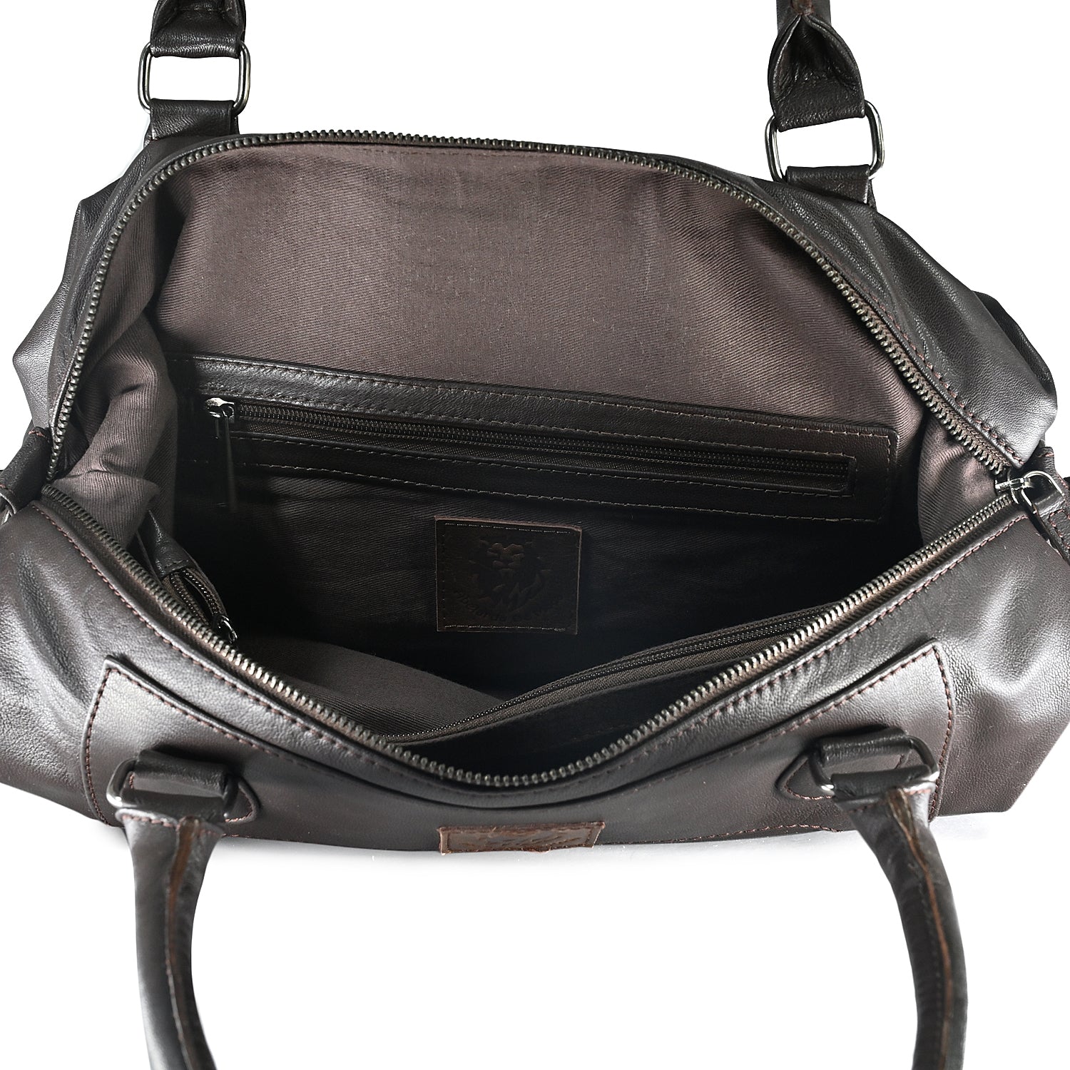 Brandy Brown Leather Handbag ABELARDO DE MODA